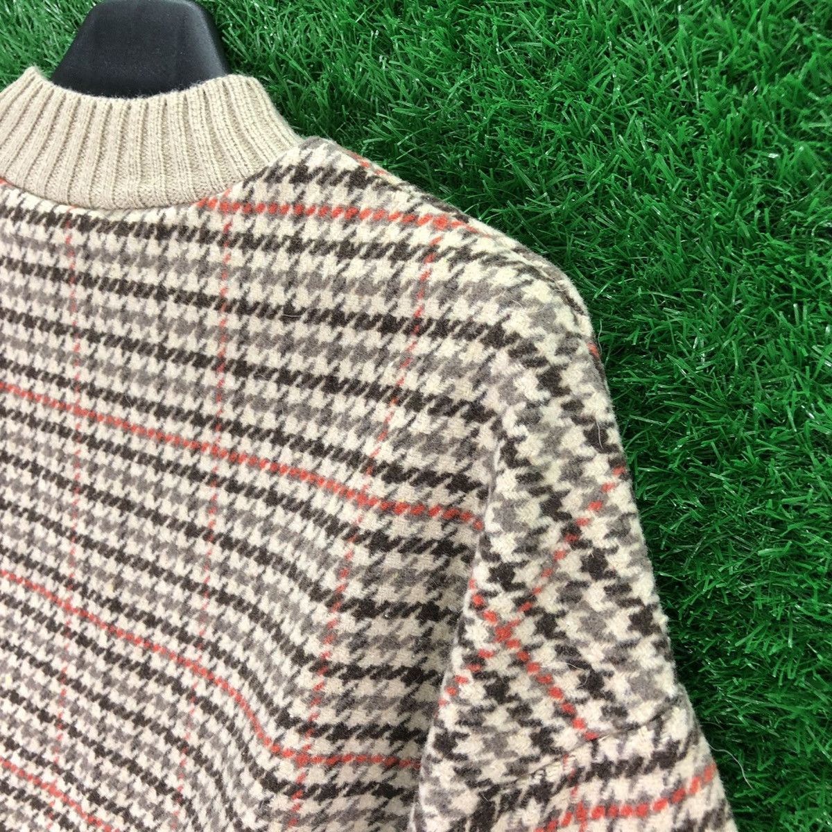 Japanese Brand Vintage Wool Sweater Baggy Houndstooth by Spray Premium Size M / US 6-8 / IT 42-44 - 5 Thumbnail