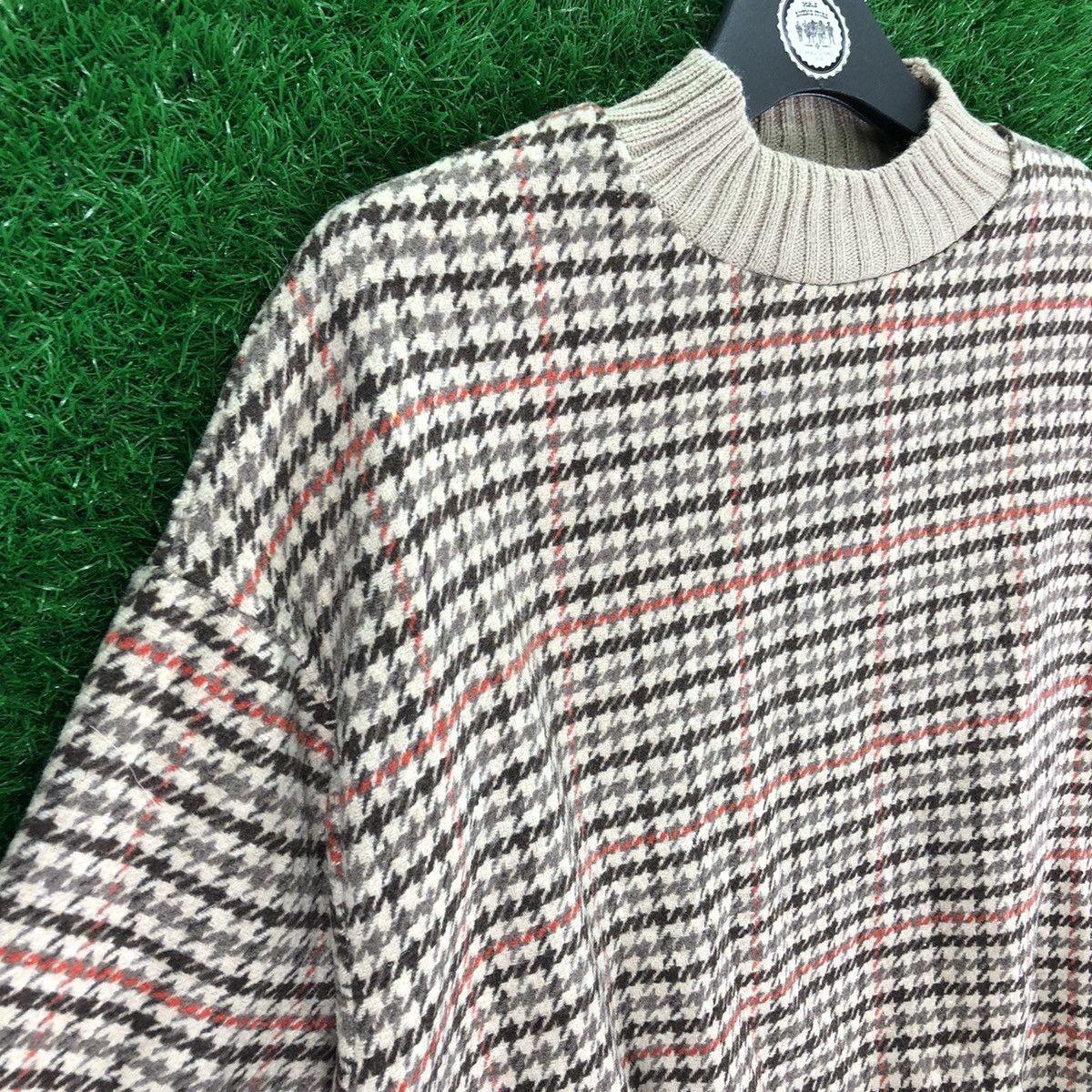 Japanese Brand Vintage Wool Sweater Baggy Houndstooth by Spray Premium Size M / US 6-8 / IT 42-44 - 2 Thumbnail