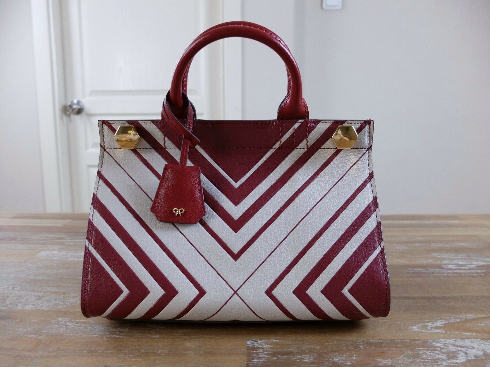 Anya Hindmarch ANYA HINDMARCH Ephson mini Diamonds in Chalk / Vampire bag Size ONE SIZE - 1 Thumbnail