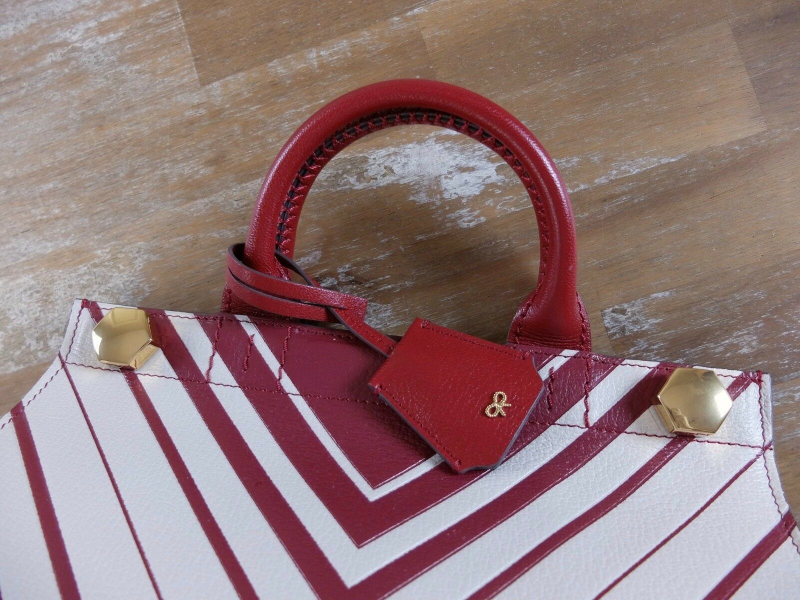 Anya Hindmarch ANYA HINDMARCH Ephson mini Diamonds in Chalk / Vampire bag Size ONE SIZE - 3 Thumbnail