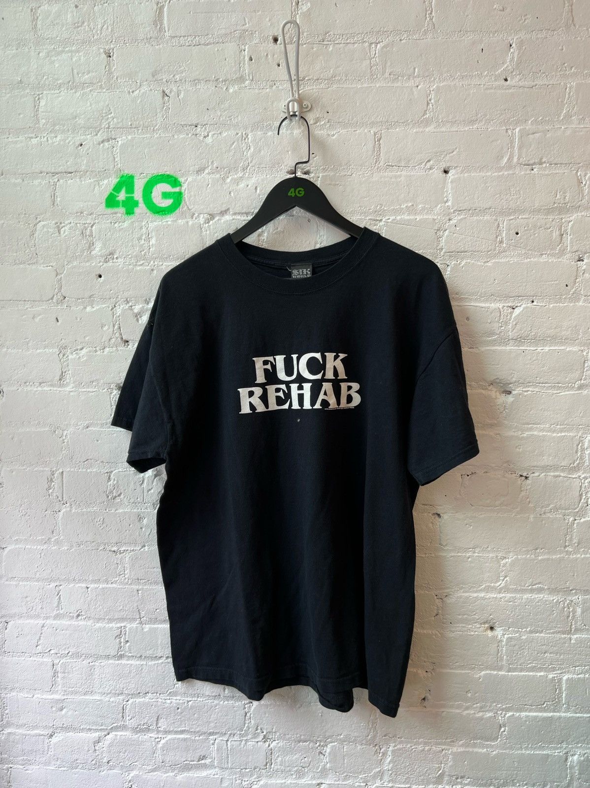 image of Vintage Fuck Rehab !! Black Shirt Fuck ! Xl, Men's