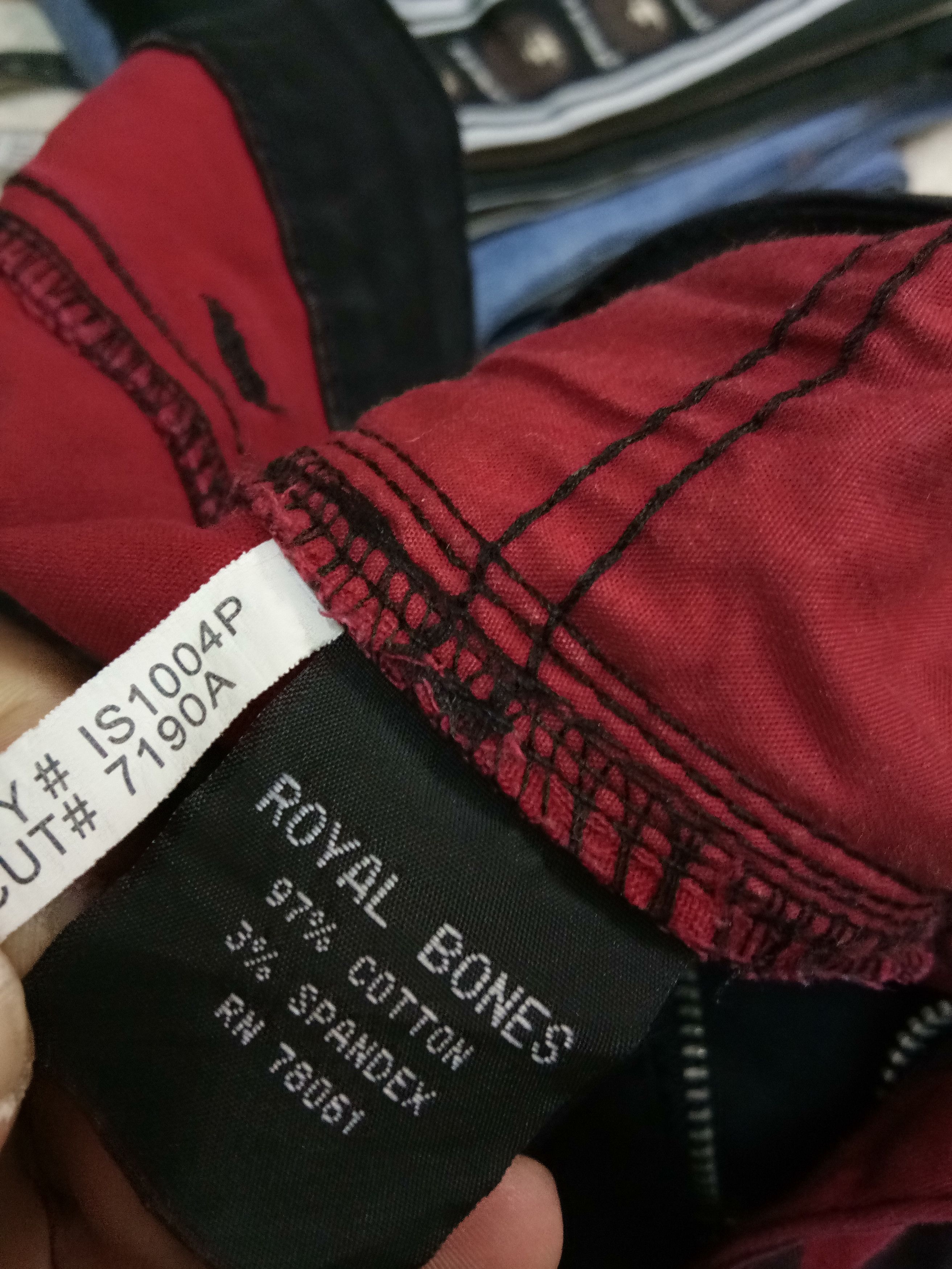 Japanese Brand BADASS ROYAL BONES SKINNY JEANS , HARLEQUIN / CIRCUS CLOWN Size US 35 - 5 Thumbnail