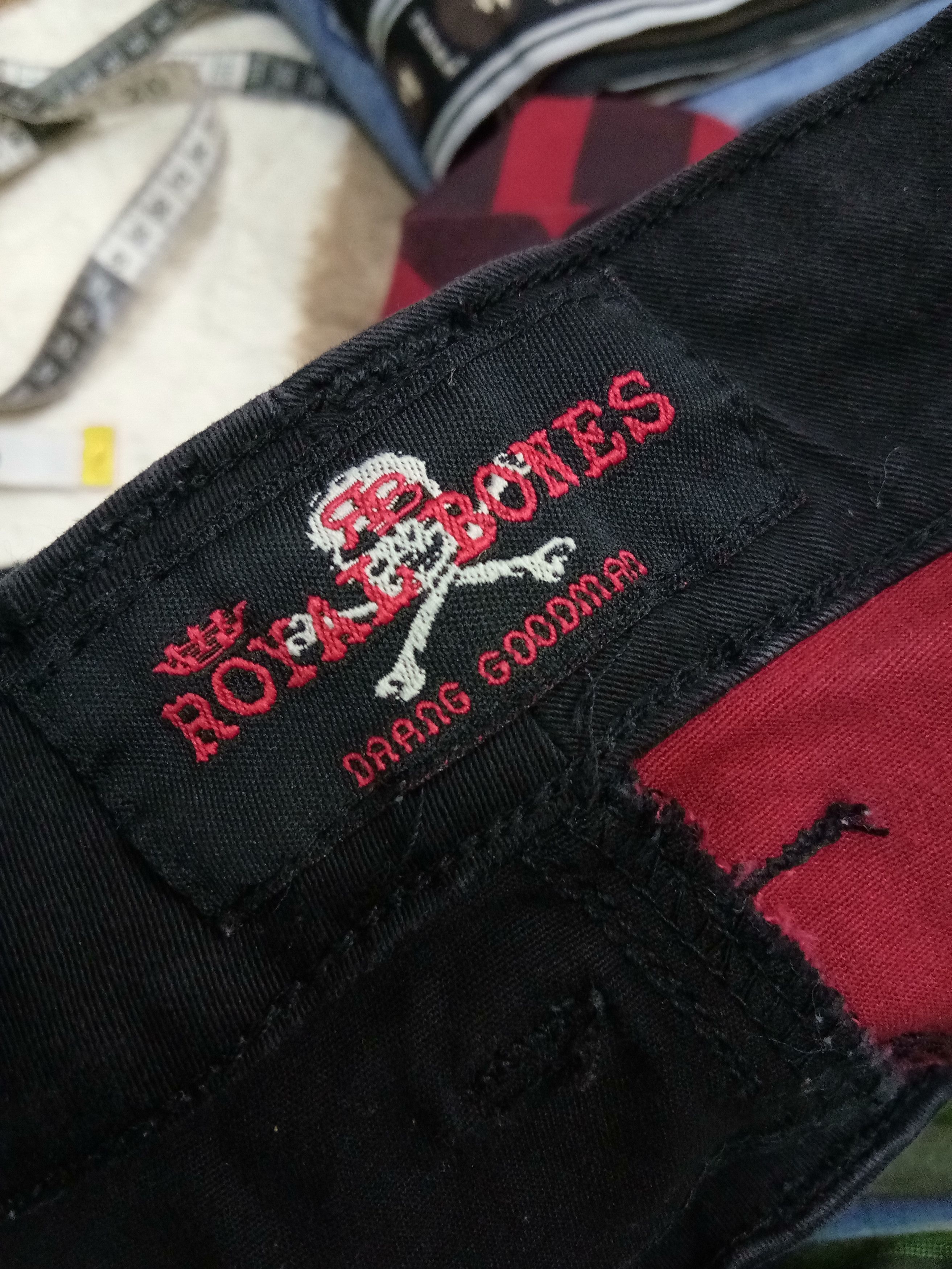 Japanese Brand BADASS ROYAL BONES SKINNY JEANS , HARLEQUIN / CIRCUS CLOWN Size US 35 - 3 Thumbnail