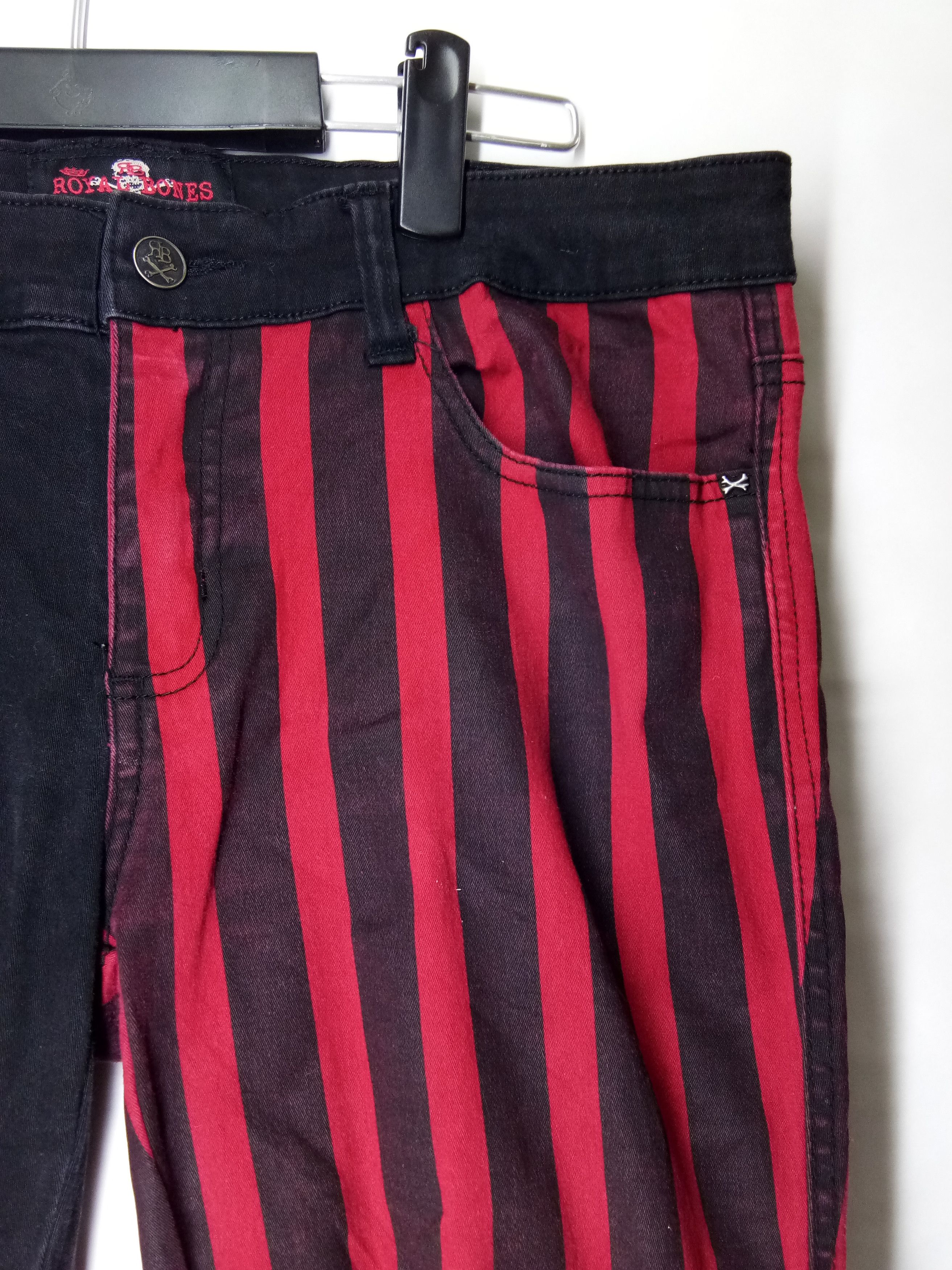 Japanese Brand BADASS ROYAL BONES SKINNY JEANS , HARLEQUIN / CIRCUS CLOWN Size US 35 - 7 Thumbnail