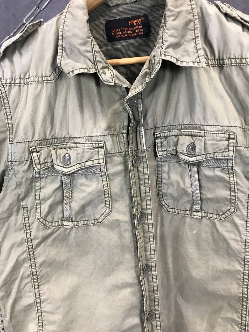 Schott Schott vintage army shirt Size US L / EU 52-54 / 3 - 3 Thumbnail