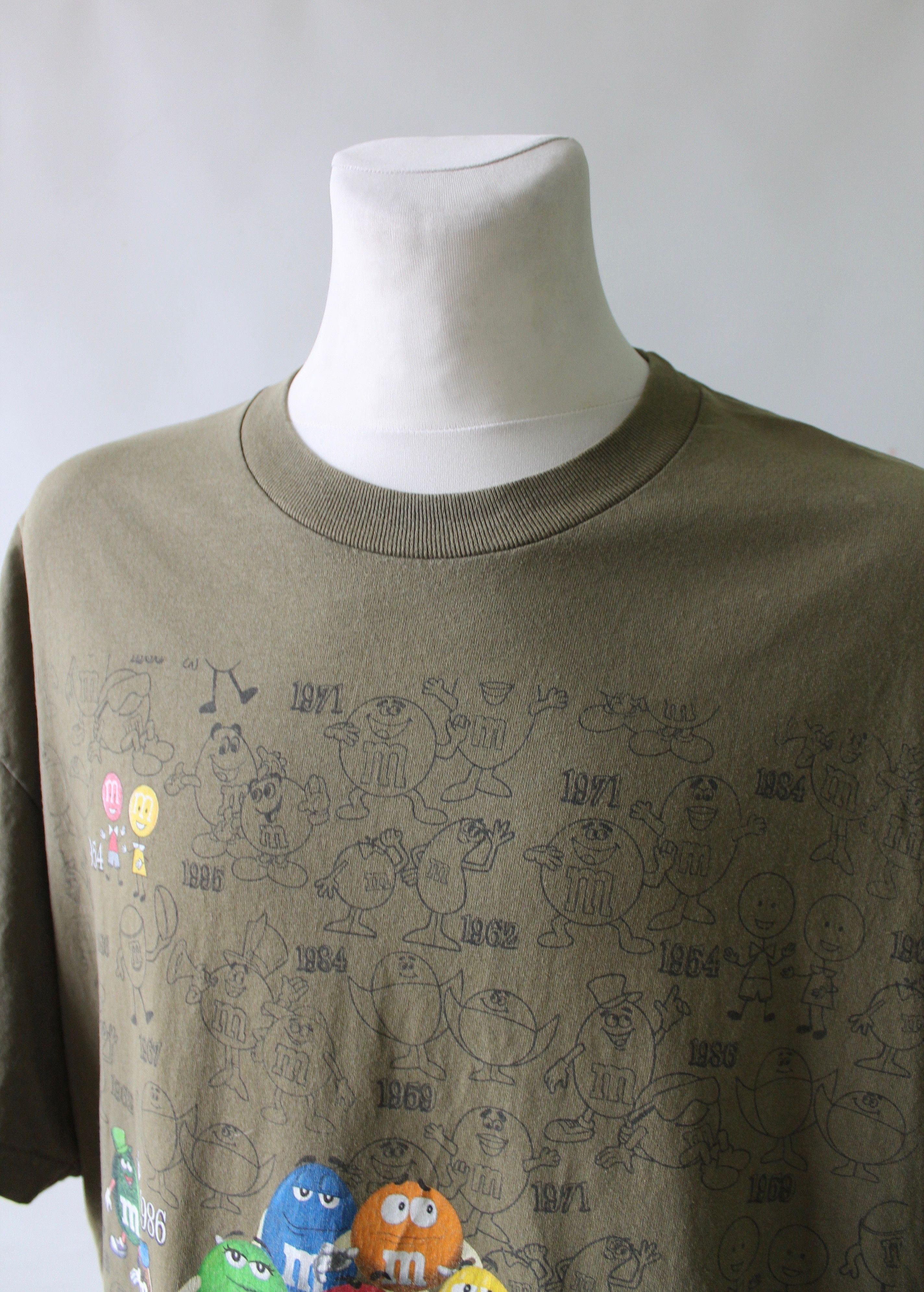 Vintage 2009 M&M's Vintage khaki / olive t shirt Short sleeve Size US XXL / EU 58 / 5 - 7 Thumbnail