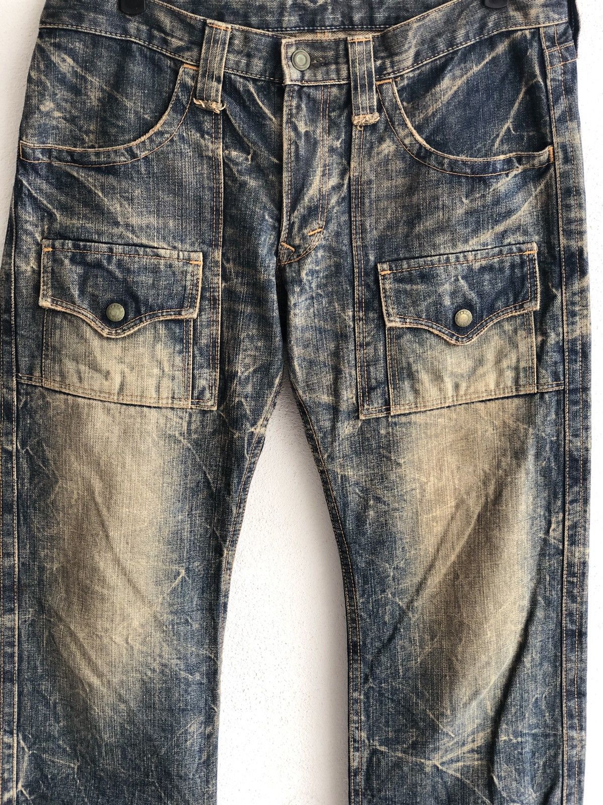 Japanese Brand Japanese Blue Way Distressed Jeans Bush Pant Size US 35 - 5 Thumbnail