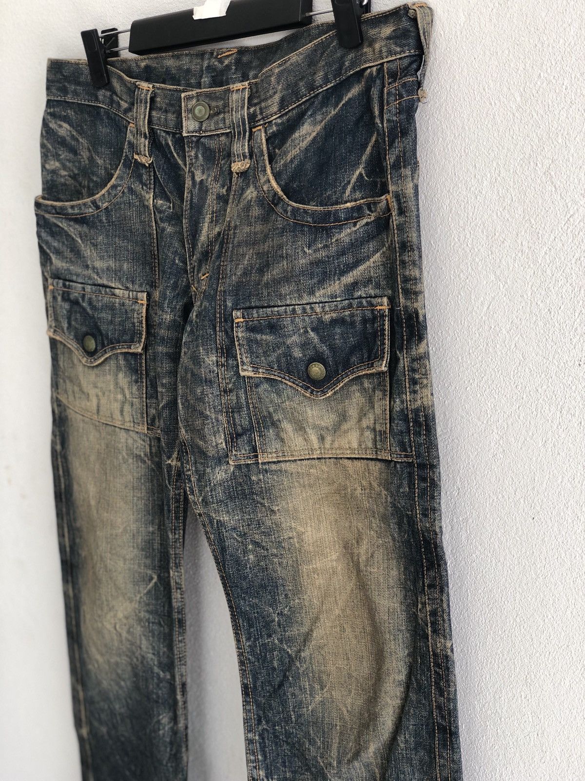 Japanese Brand Japanese Blue Way Distressed Jeans Bush Pant Size US 35 - 4 Thumbnail
