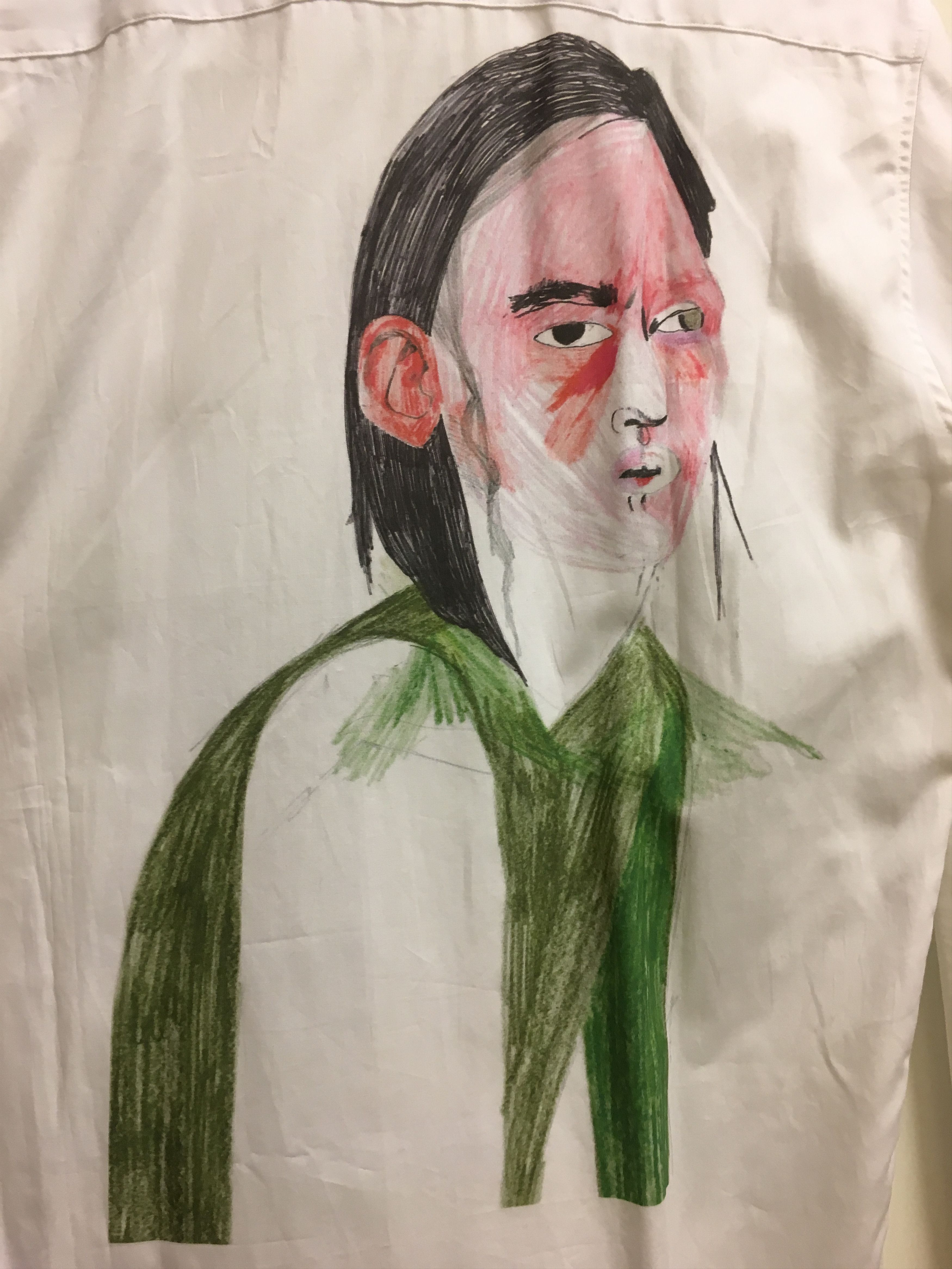 *FINAL OFFER* 2015AW Face Print White Texture Woven Shirts