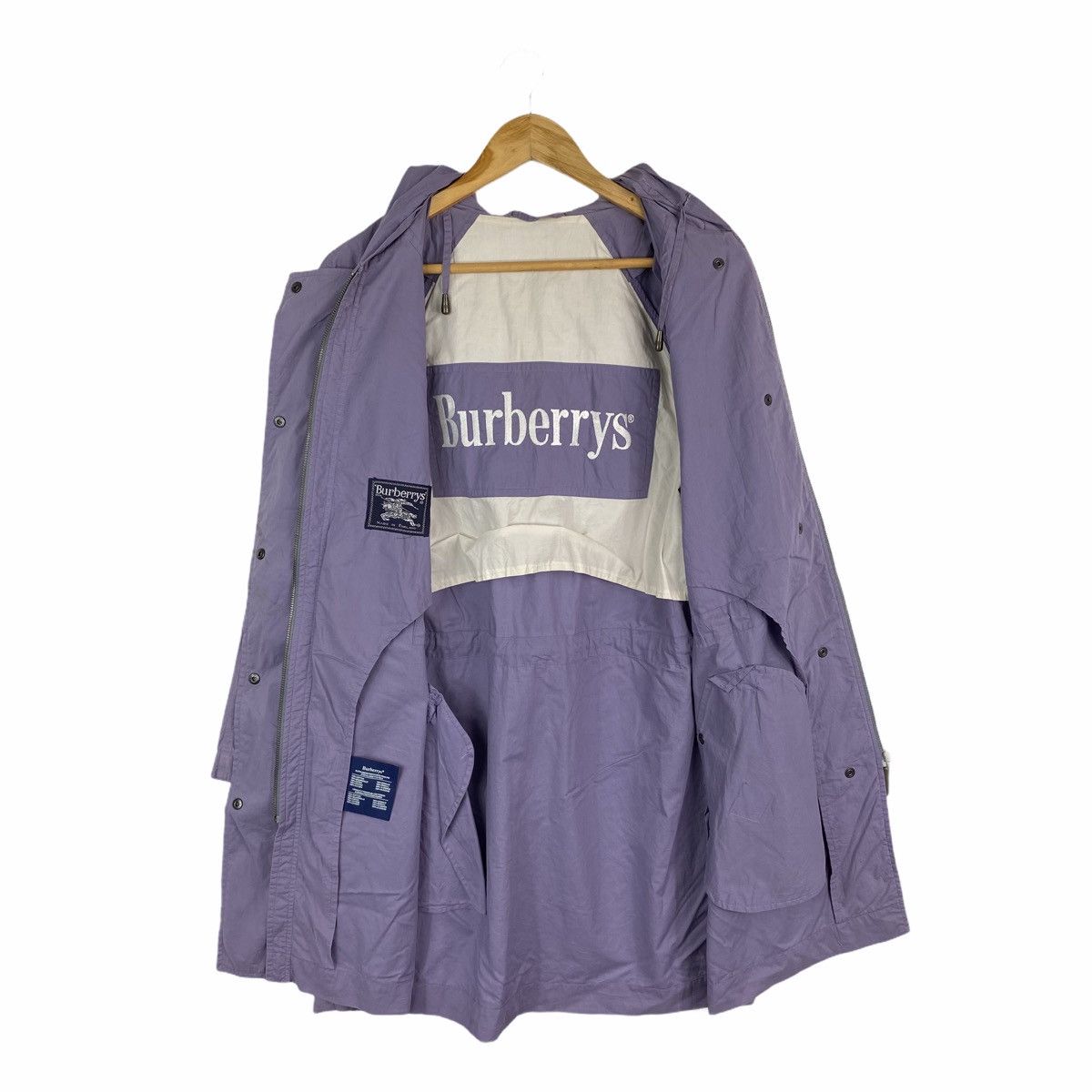 Burberry × Vintage VINTAGE BURBERRYS BIG LOGO EMBROIDERED TRENCH COAT HOODIE Size US L / EU 52-54 / 3 - 1 Thumbnail