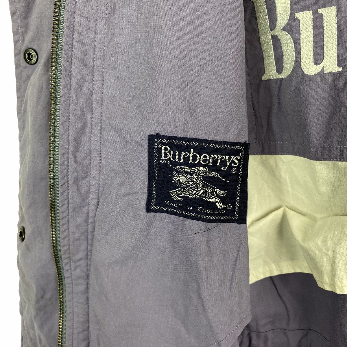 Burberry × Vintage VINTAGE BURBERRYS BIG LOGO EMBROIDERED TRENCH COAT HOODIE Size US L / EU 52-54 / 3 - 6 Thumbnail