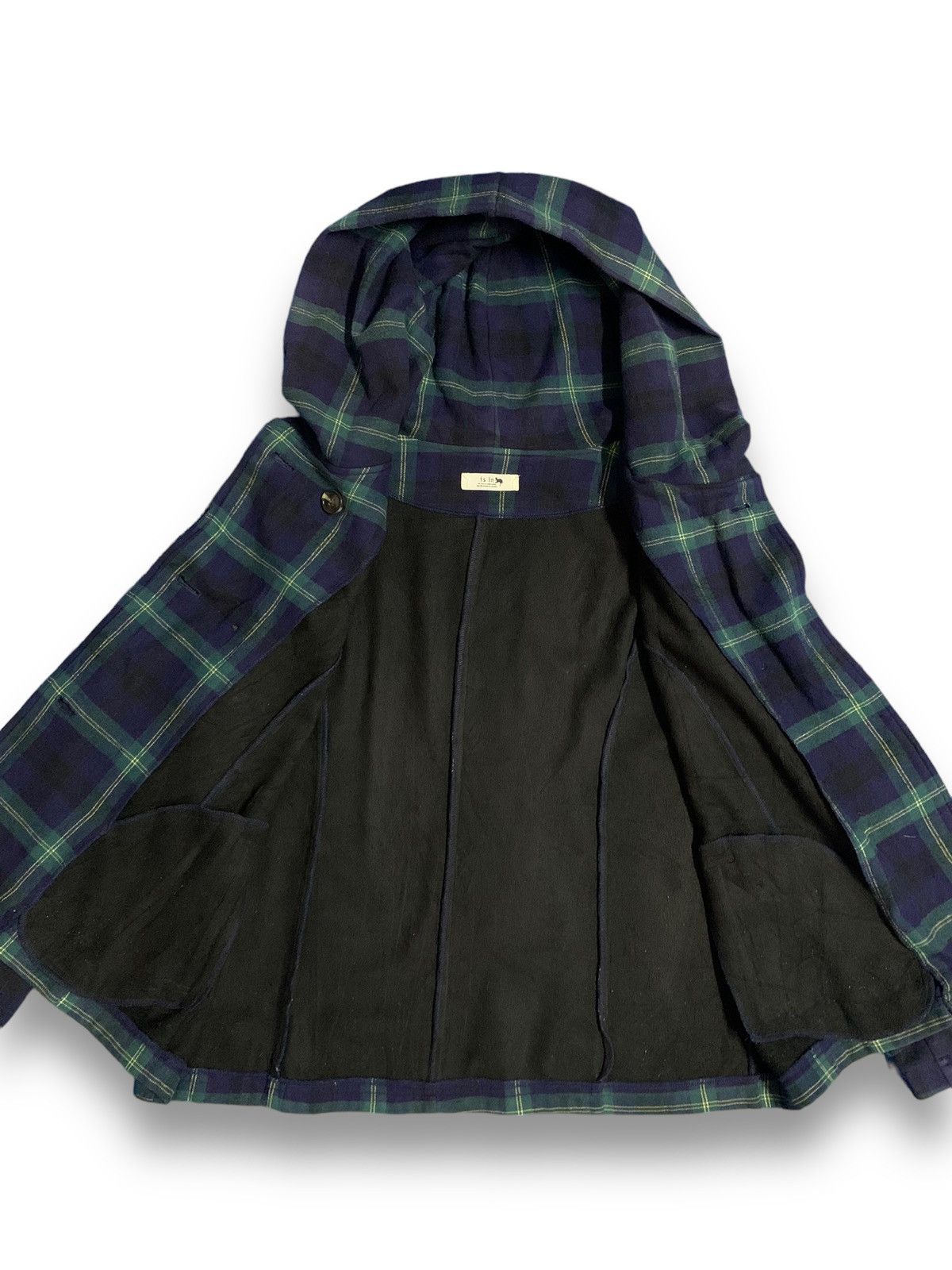 Japanese Brand Japanese Brand Checked Double Breasted Hooded Caban Peacoat Size L / US 10 / IT 46 - 14 Thumbnail