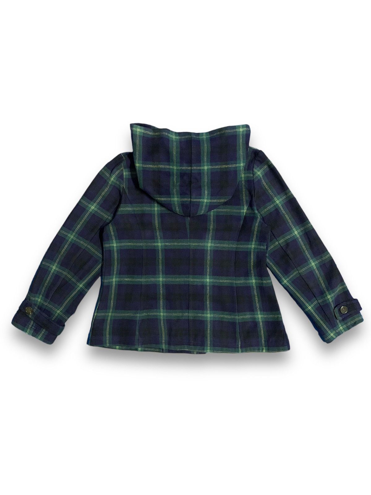 Japanese Brand Japanese Brand Checked Double Breasted Hooded Caban Peacoat Size L / US 10 / IT 46 - 3 Thumbnail