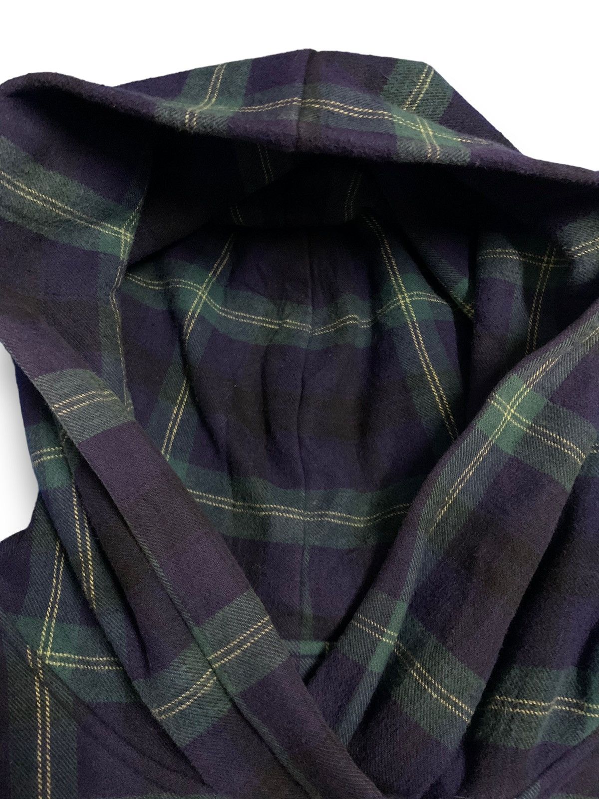 Japanese Brand Japanese Brand Checked Double Breasted Hooded Caban Peacoat Size L / US 10 / IT 46 - 6 Thumbnail