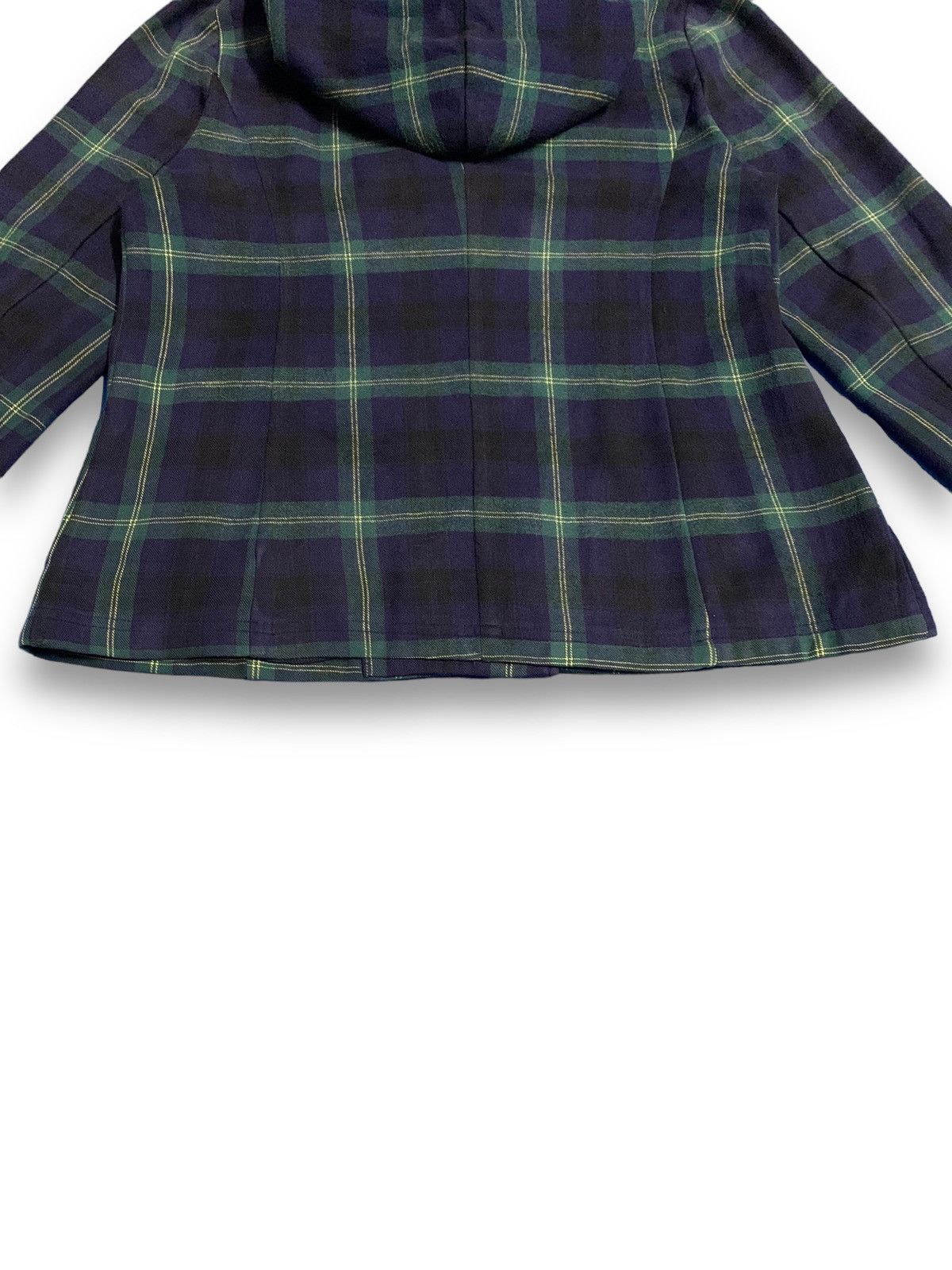 Japanese Brand Japanese Brand Checked Double Breasted Hooded Caban Peacoat Size L / US 10 / IT 46 - 18 Thumbnail