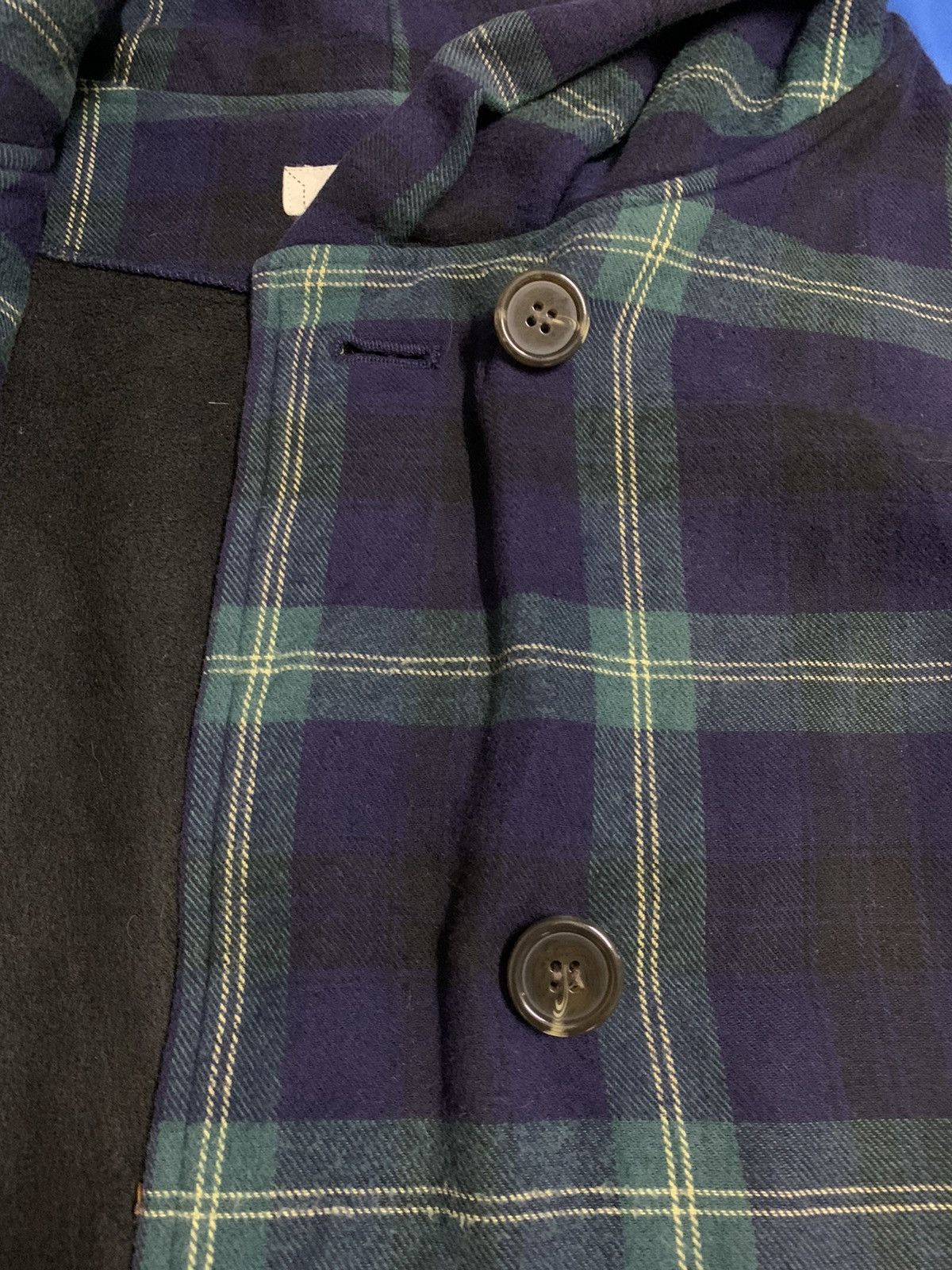 Japanese Brand Japanese Brand Checked Double Breasted Hooded Caban Peacoat Size L / US 10 / IT 46 - 15 Thumbnail