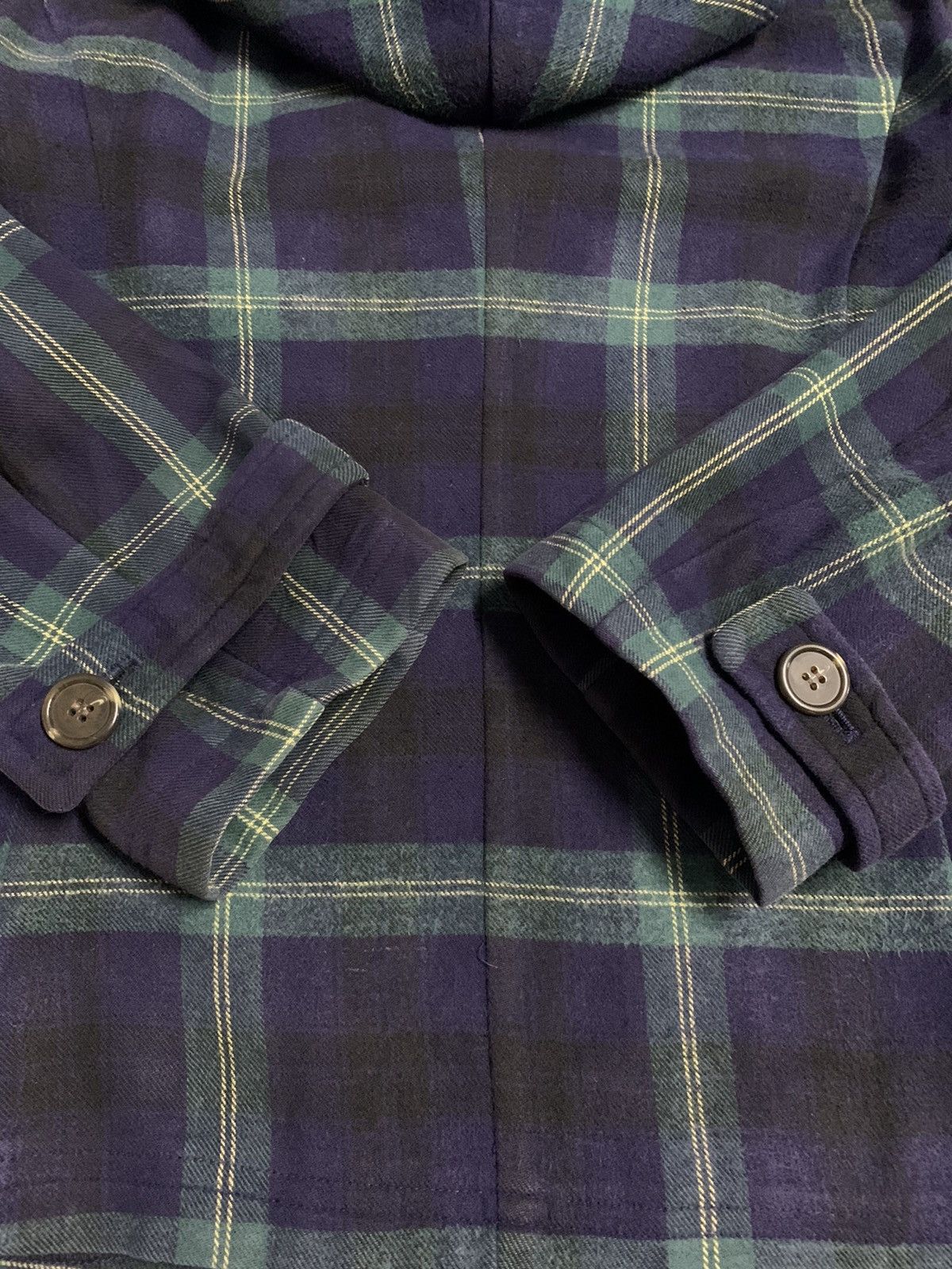 Japanese Brand Japanese Brand Checked Double Breasted Hooded Caban Peacoat Size L / US 10 / IT 46 - 9 Thumbnail