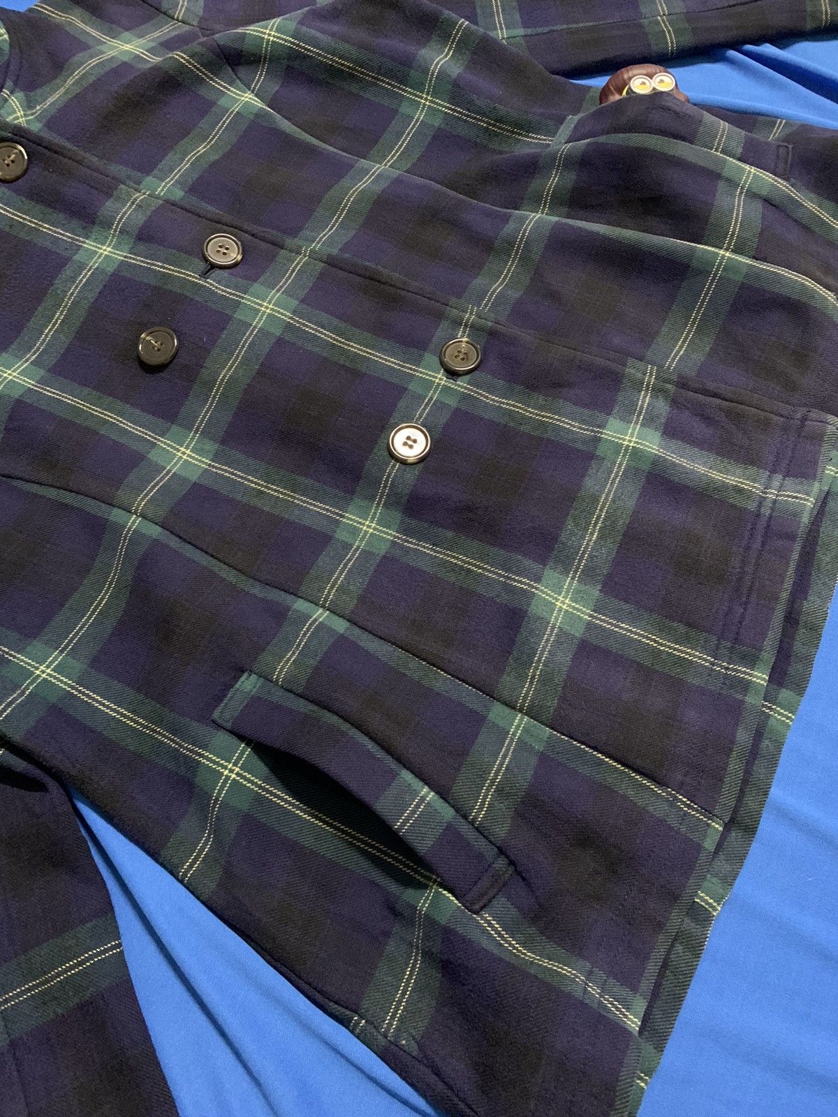 Japanese Brand Japanese Brand Checked Double Breasted Hooded Caban Peacoat Size L / US 10 / IT 46 - 8 Thumbnail