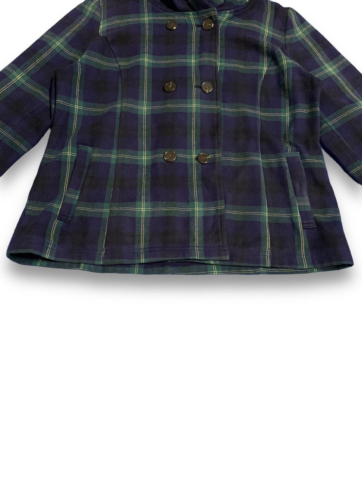 Japanese Brand Japanese Brand Checked Double Breasted Hooded Caban Peacoat Size L / US 10 / IT 46 - 10 Thumbnail