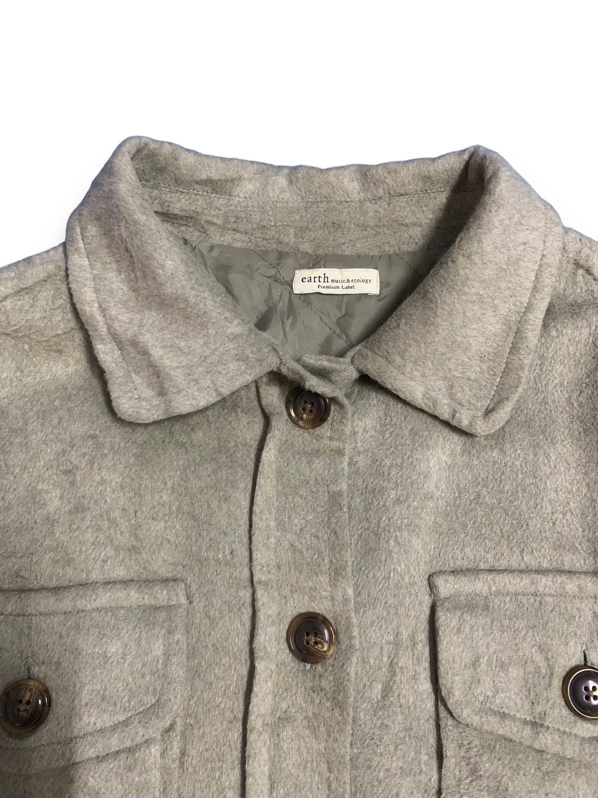 Japanese Brand Japanese Brand Earth Music & Ecology Oversized Wool Shacket Size XL / US 12-14 / IT 48-50 - 6 Thumbnail