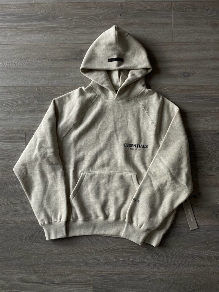 image of Fear Of God Essentials Light Oatmeal Hoodie, Men's (Size XS)