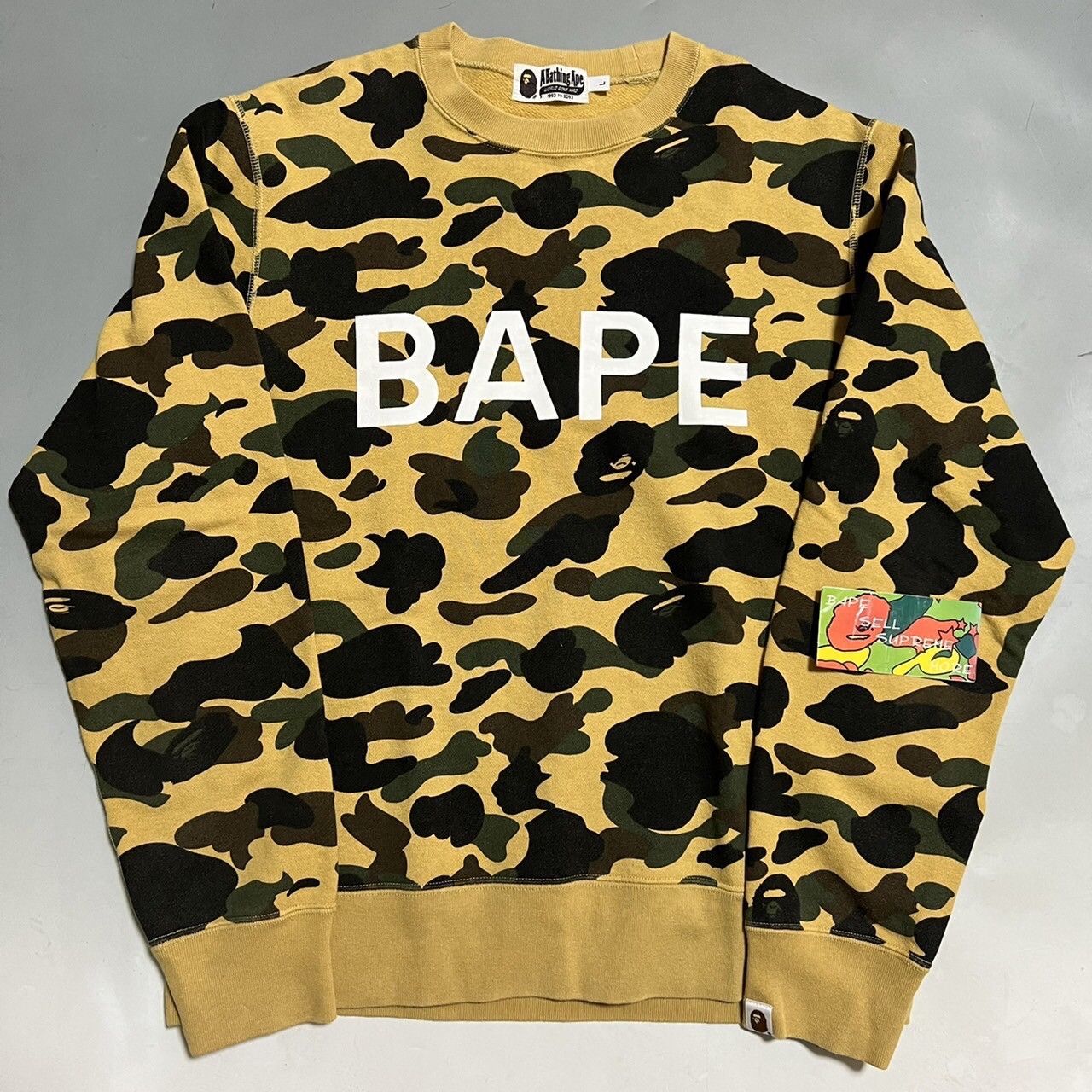 image of Bape Print Crewneck Sweat 1St Camo, Men's (Size Large)