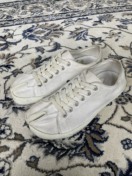 Maison Margiela Maison Margiela White Low Tabi Canvas | Grailed