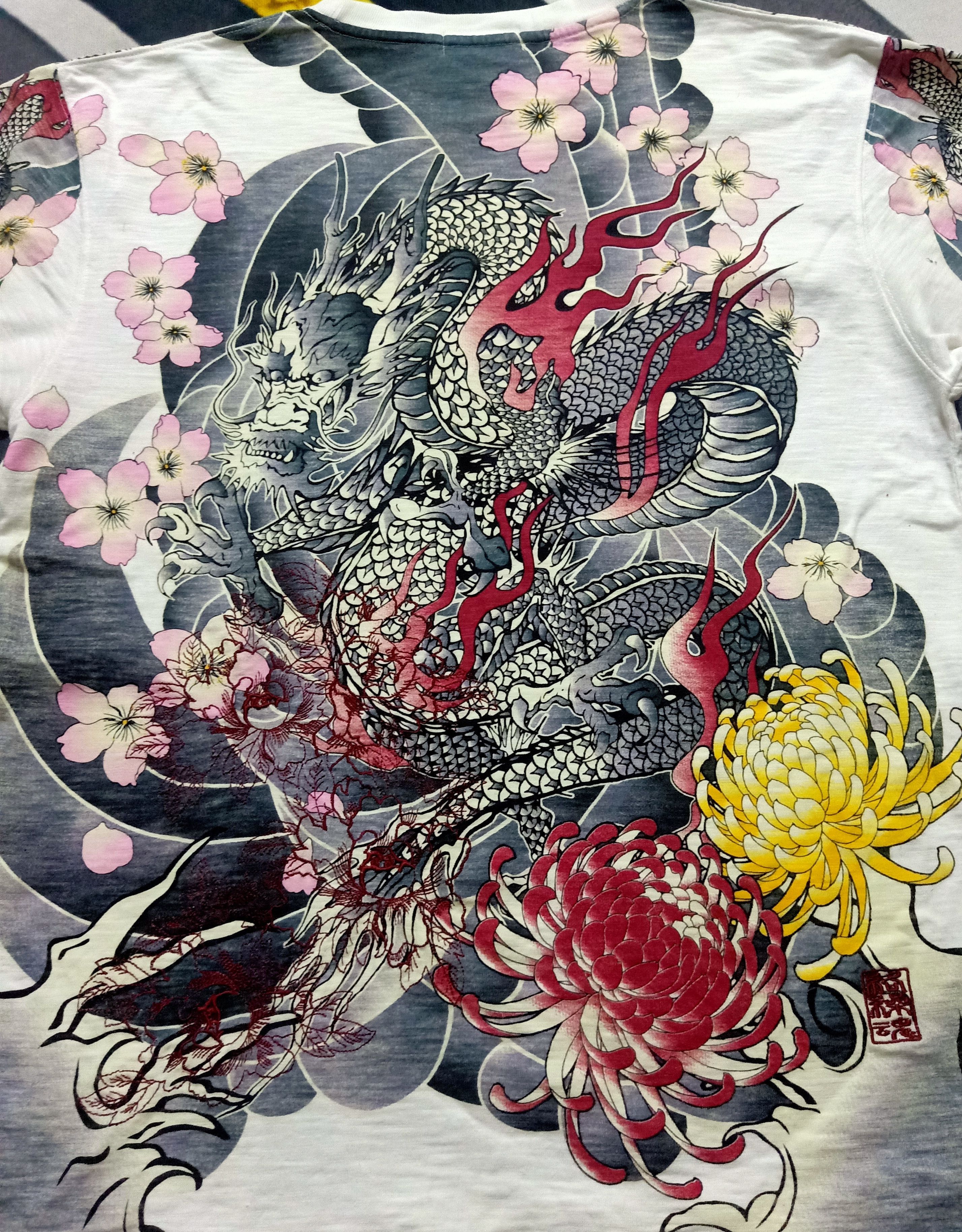 Designer × Japanese Brand KARAKURI TAMASHII Dragon embroidery motive Distressed shirt Size US L / EU 52-54 / 3 - 2 Thumbnail