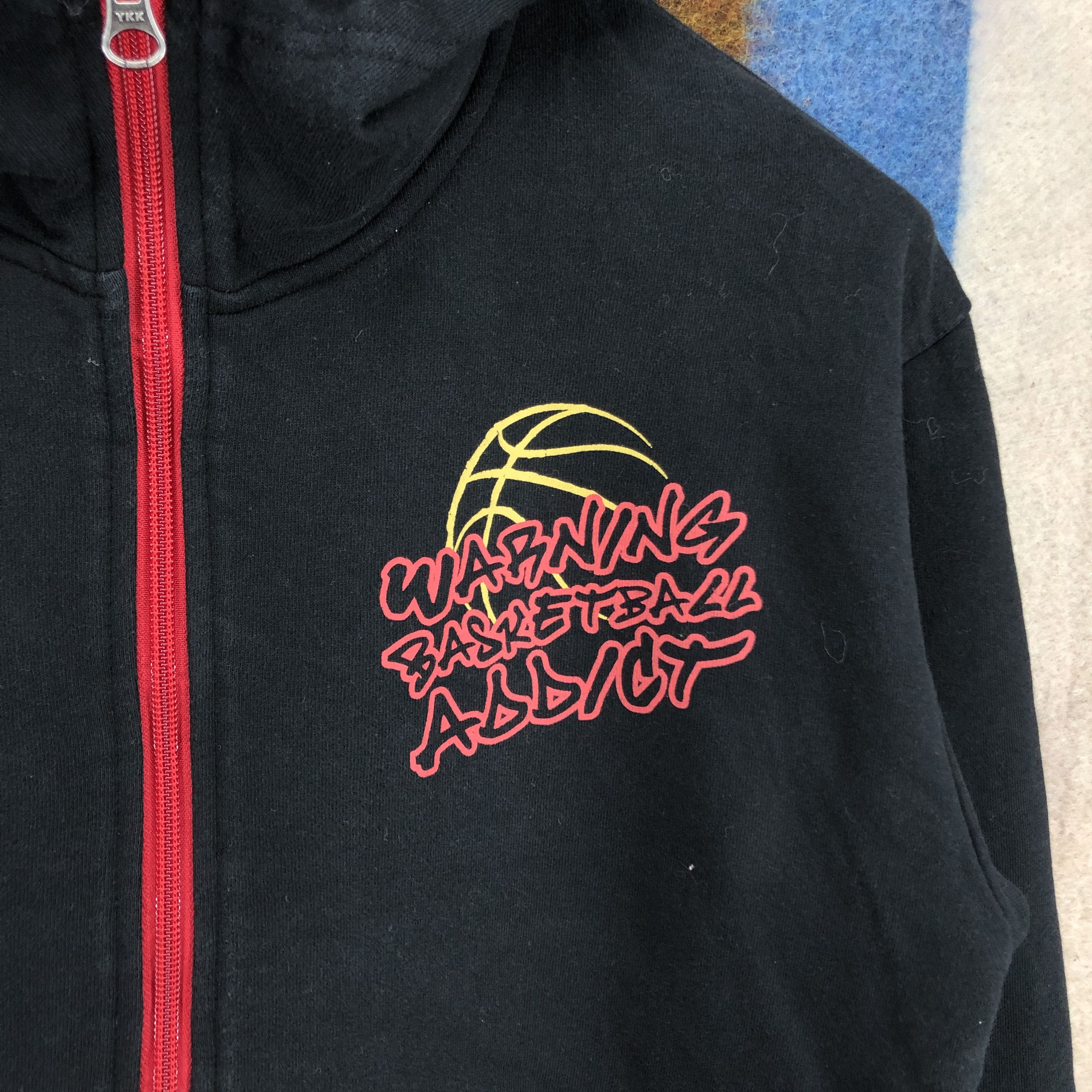 Japanese Brand IGNIO Warning Basketball Addict Zipper Hoodie #2683-85 Size US M / EU 48-50 / 2 - 2 Thumbnail