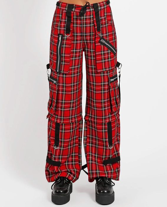 If Six Was Nine Tripp NYC Bondage Red Tartan Baggy Pants