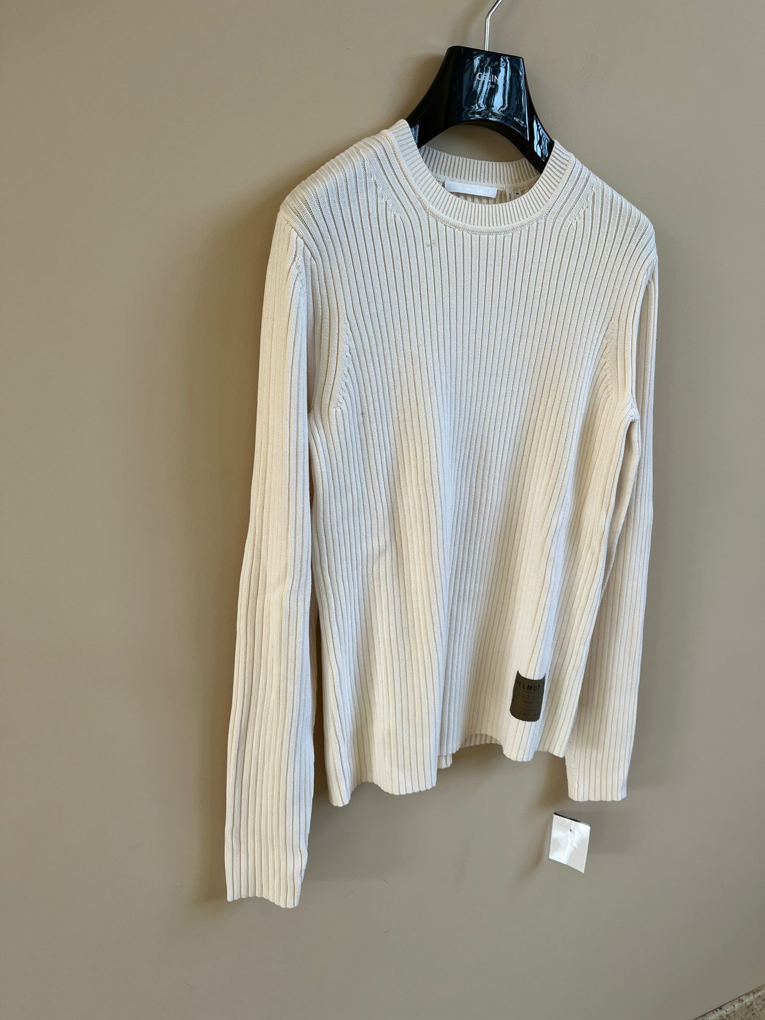 Helmut Lang Mixed Rib Muscle Crewneck in Ecru Color Size US S / EU 44-46 / 1 - 9 Thumbnail