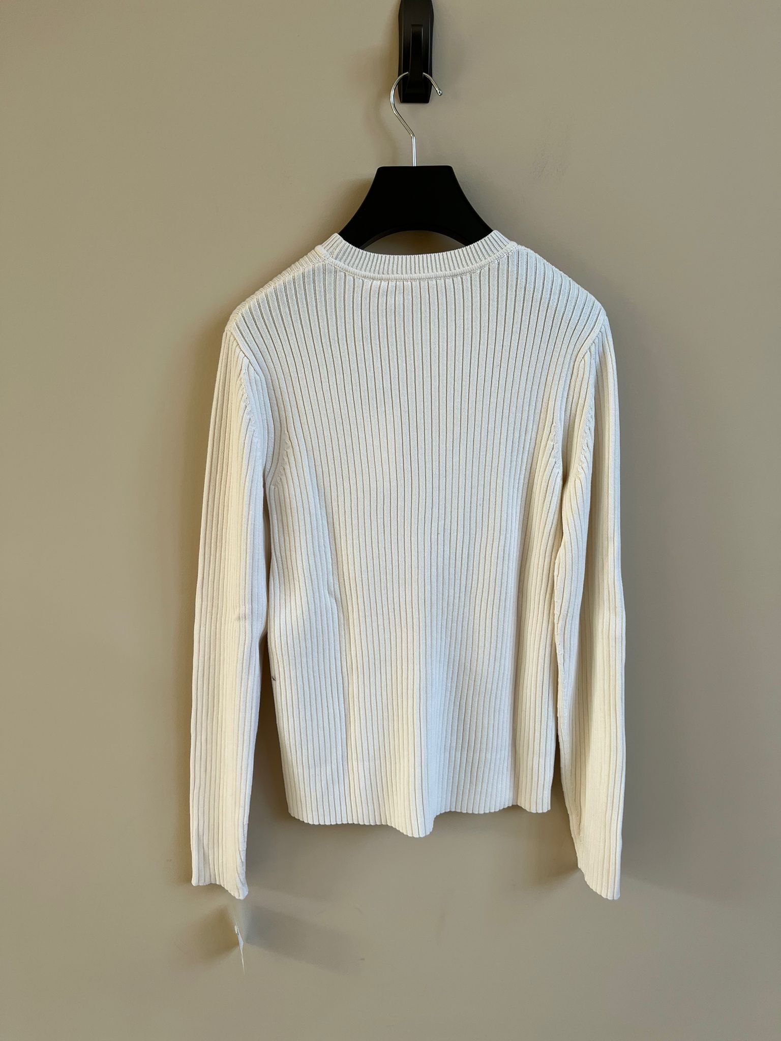 Helmut Lang Mixed Rib Muscle Crewneck in Ecru Color Size US S / EU 44-46 / 1 - 8 Thumbnail