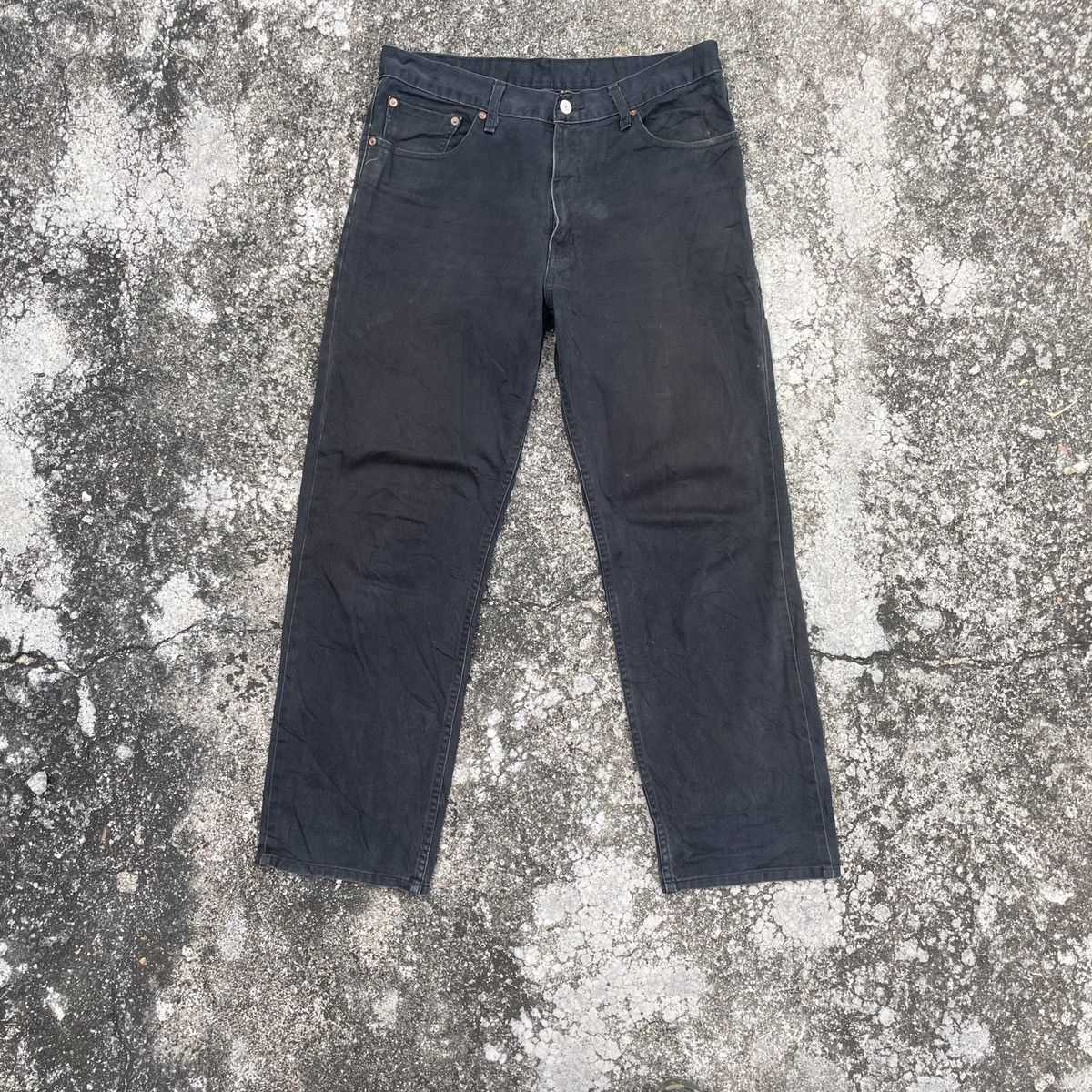 image of Vintage Levis Lot 553 Denim Jeans in Black, Men's (Size 33)