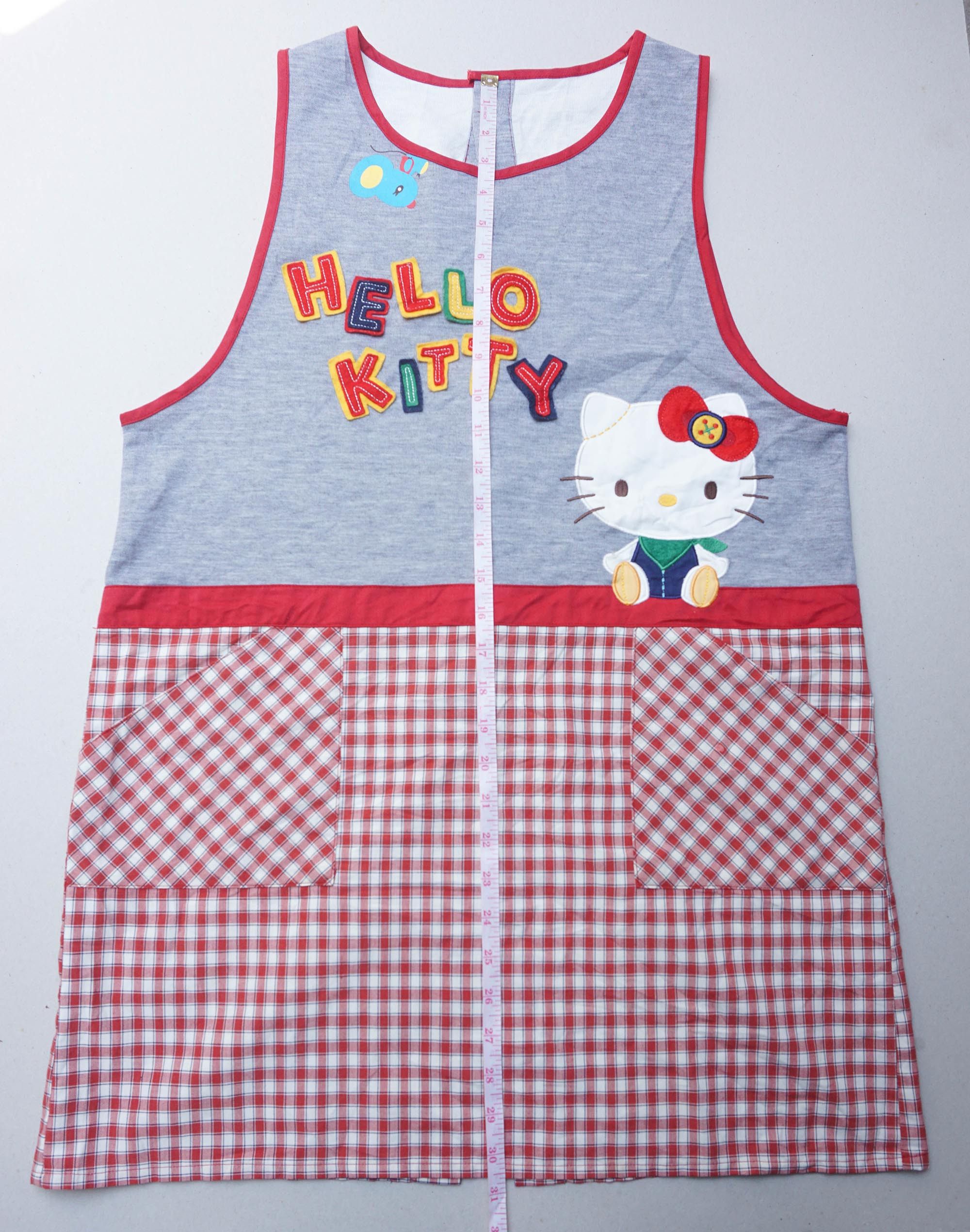 Anime HELLO KITTY Patches Checkered Apron Size ONE SIZE - 13 Thumbnail