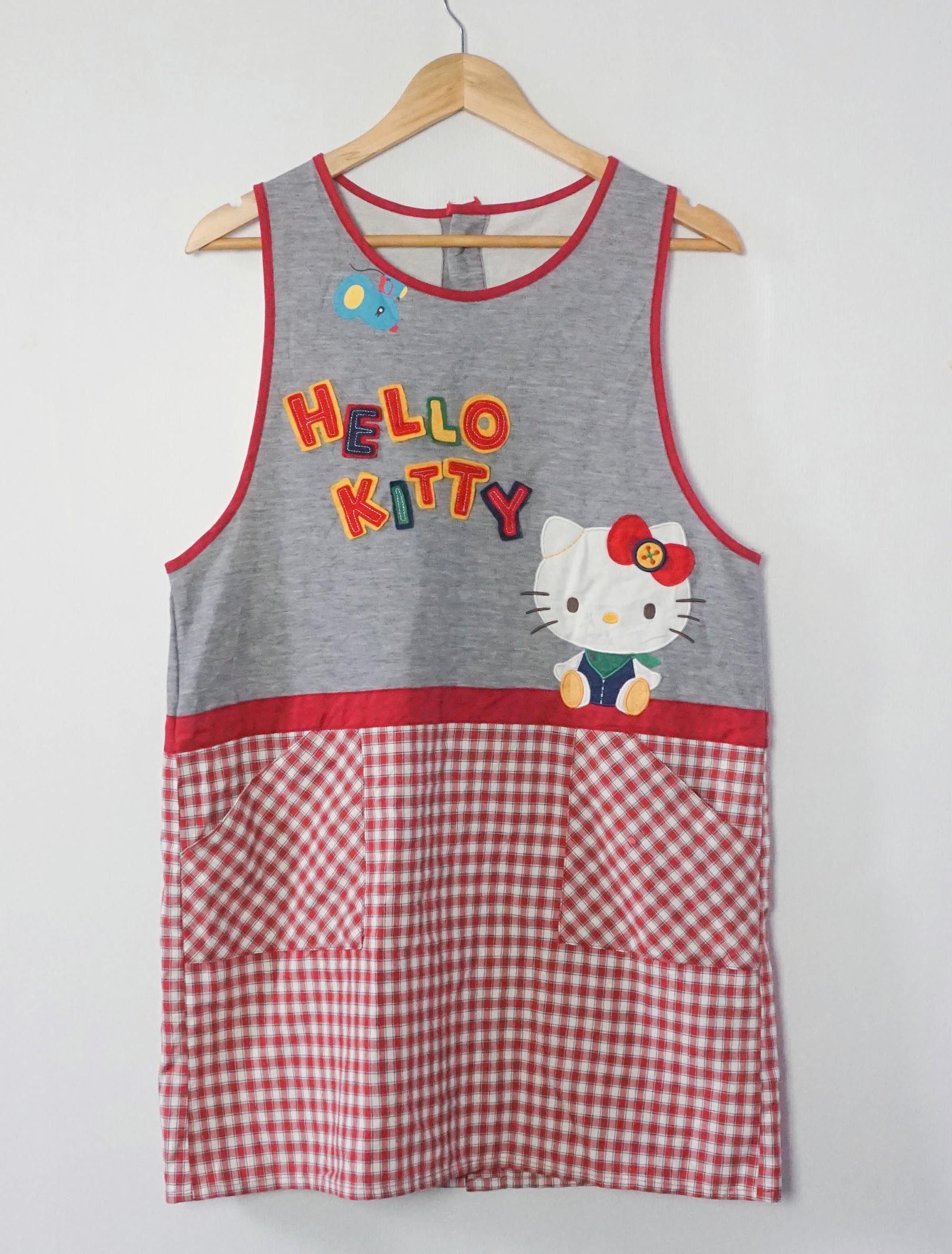 Anime HELLO KITTY Patches Checkered Apron Size ONE SIZE - 14 Thumbnail