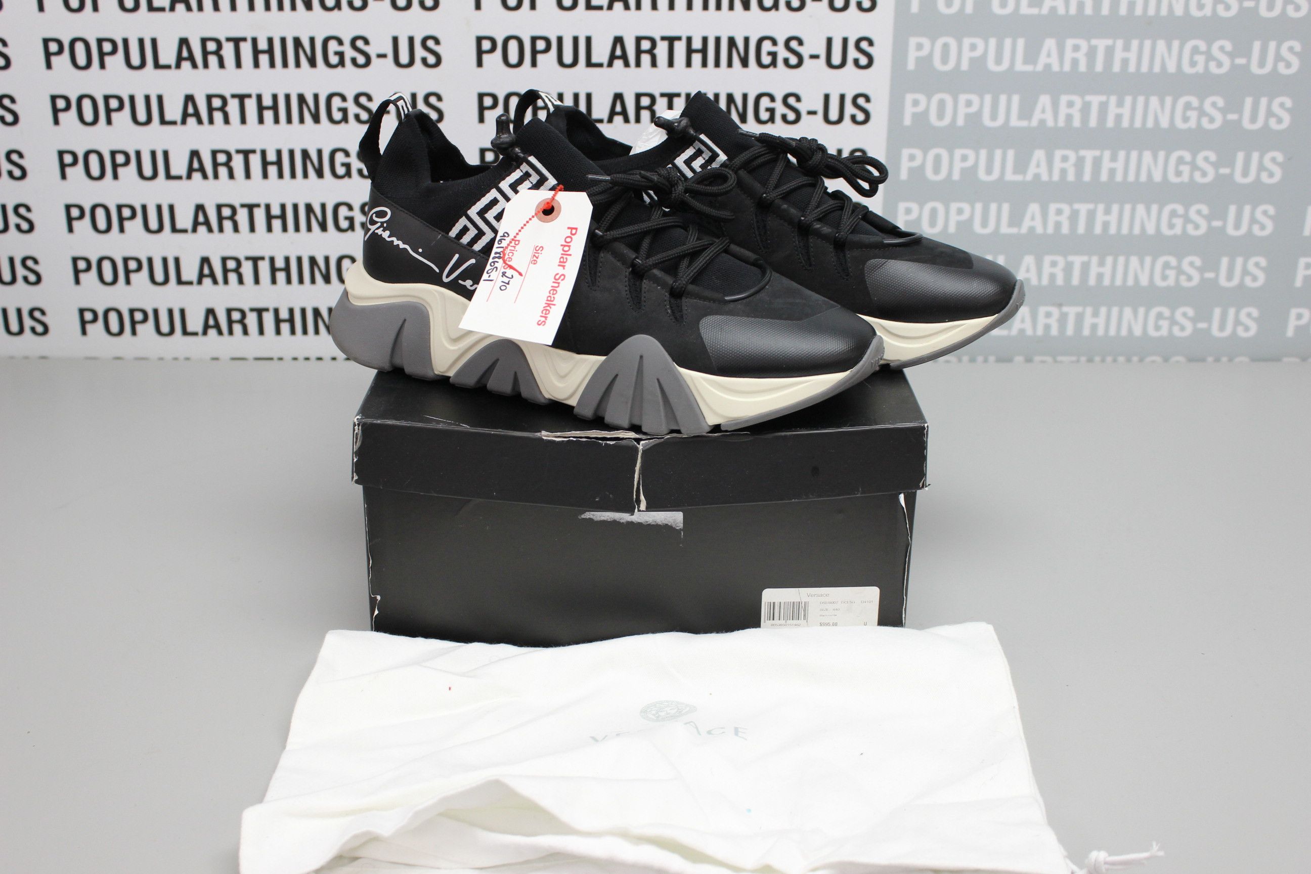 Squalo Knit Trainer 'Black' Size 10.5
