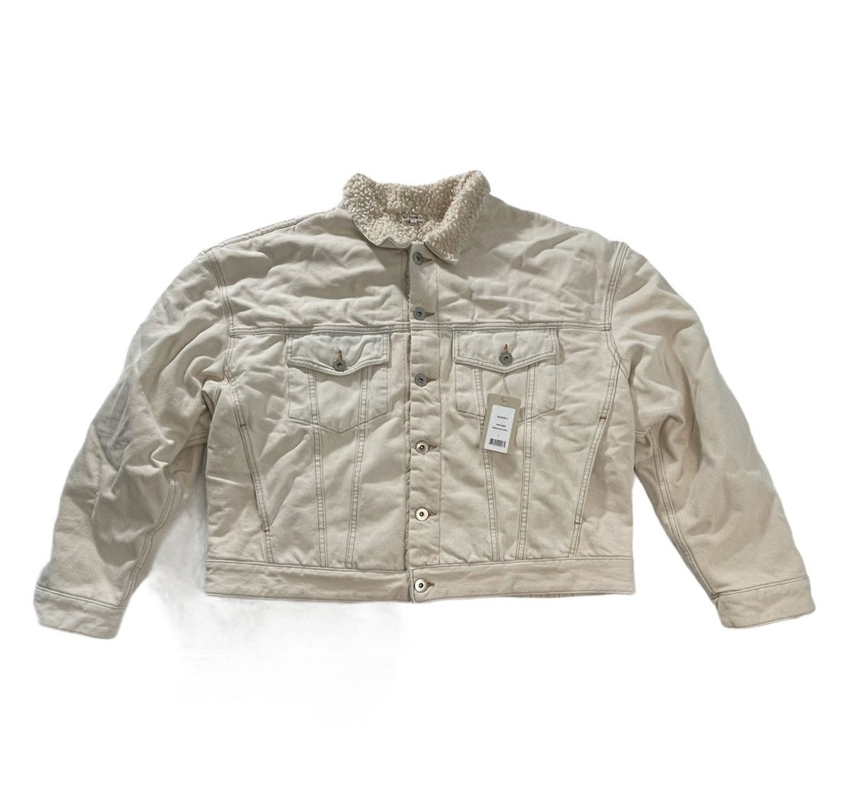 Pre-owned Yeezy Season New  5 Sherpa Denim Jacket In Natural