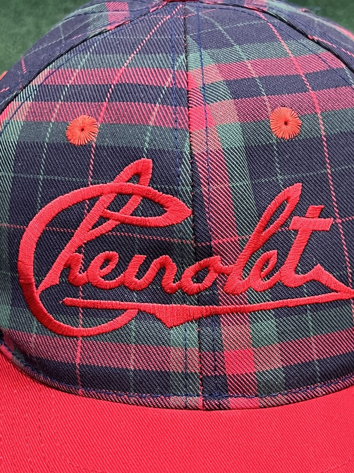 Chevrolet Vintage 90s Chevy Script Plaid Snapback Hat Size ONE SIZE - 2 Thumbnail