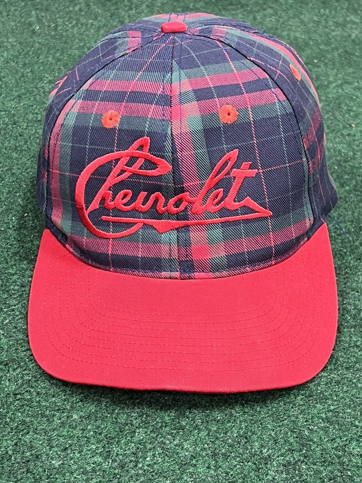 Chevrolet Vintage 90s Chevy Script Plaid Snapback Hat Size ONE SIZE - 1 Thumbnail