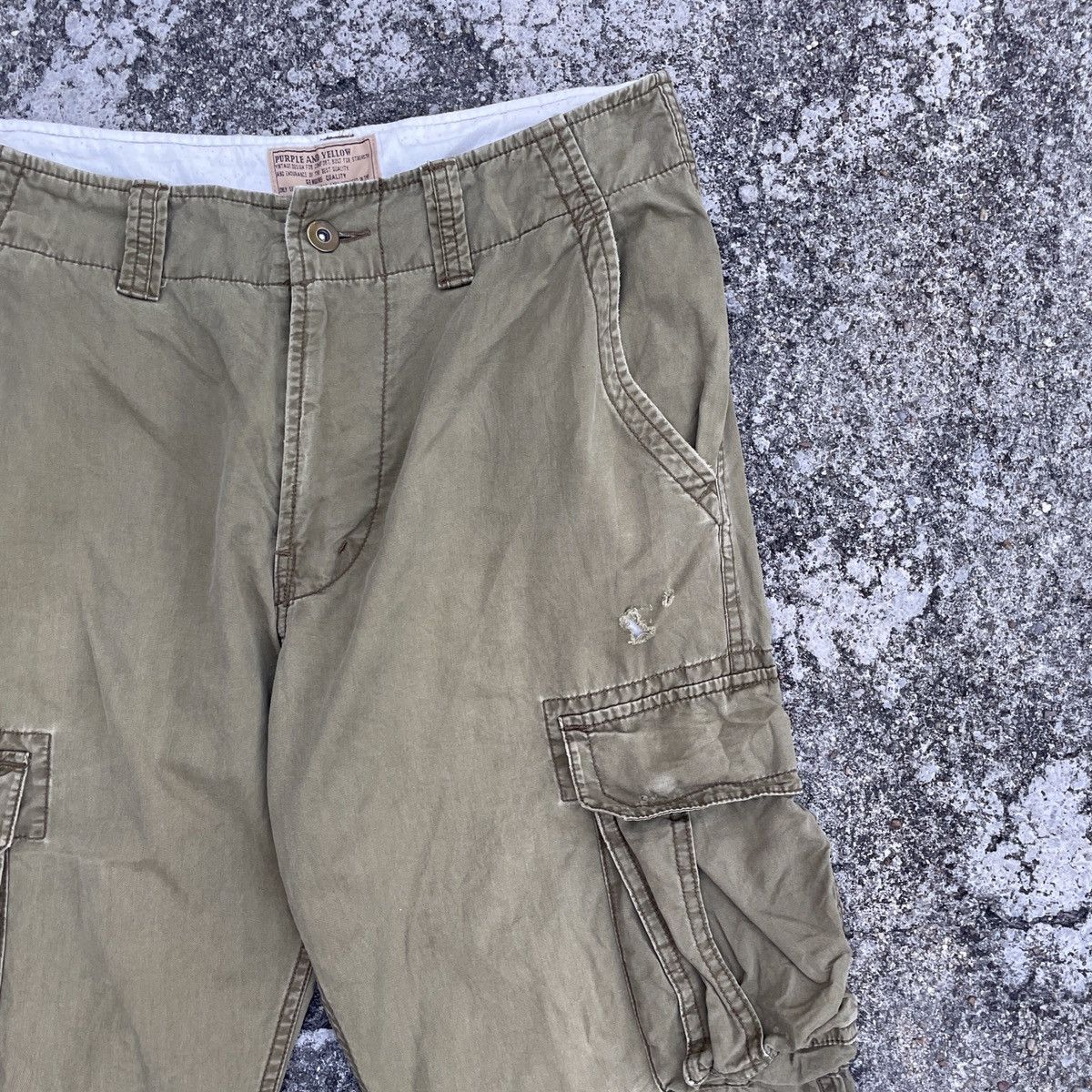 Japanese Brand Vintage Purple & Yellow Tactical Distressed Cargo Pants Size US 32 / EU 48 - 2 Thumbnail