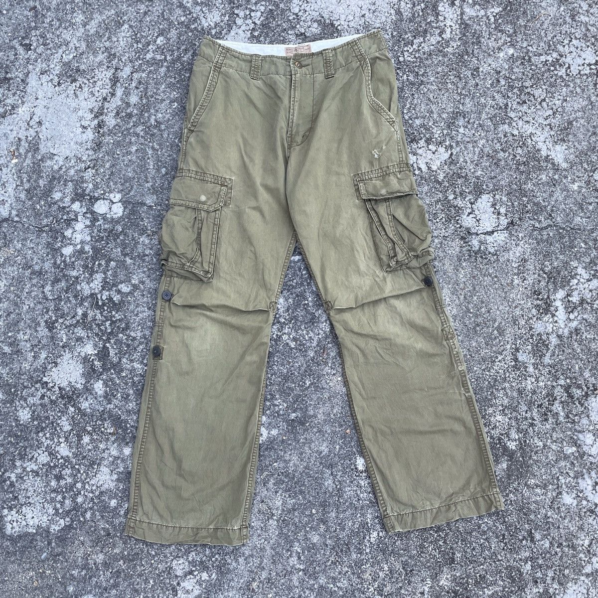 Japanese Brand Vintage Purple & Yellow Tactical Distressed Cargo Pants Size US 32 / EU 48 - 1 Thumbnail