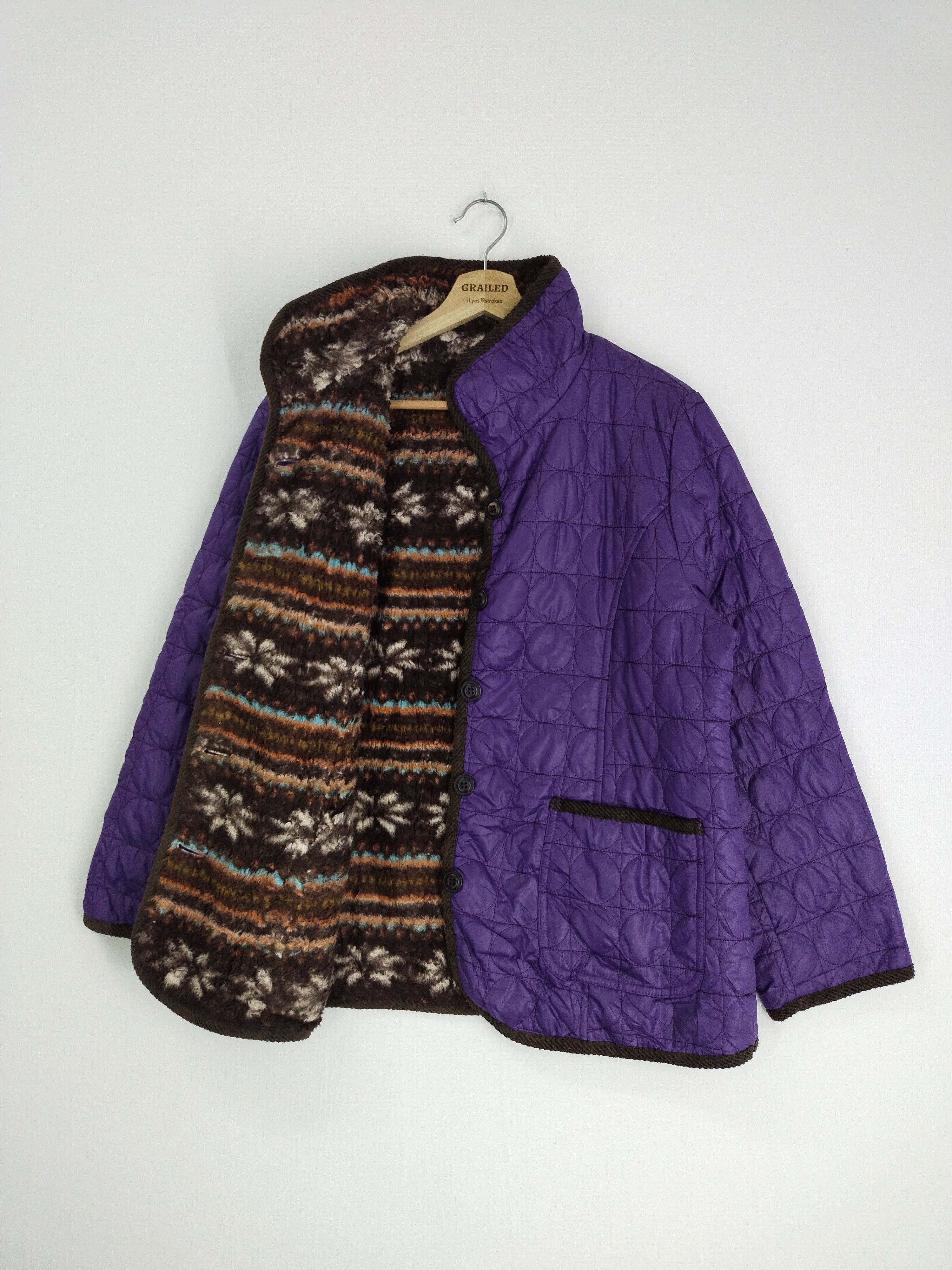VINTAGE GEO PRINT REVERSIBLE DOWN JACKET