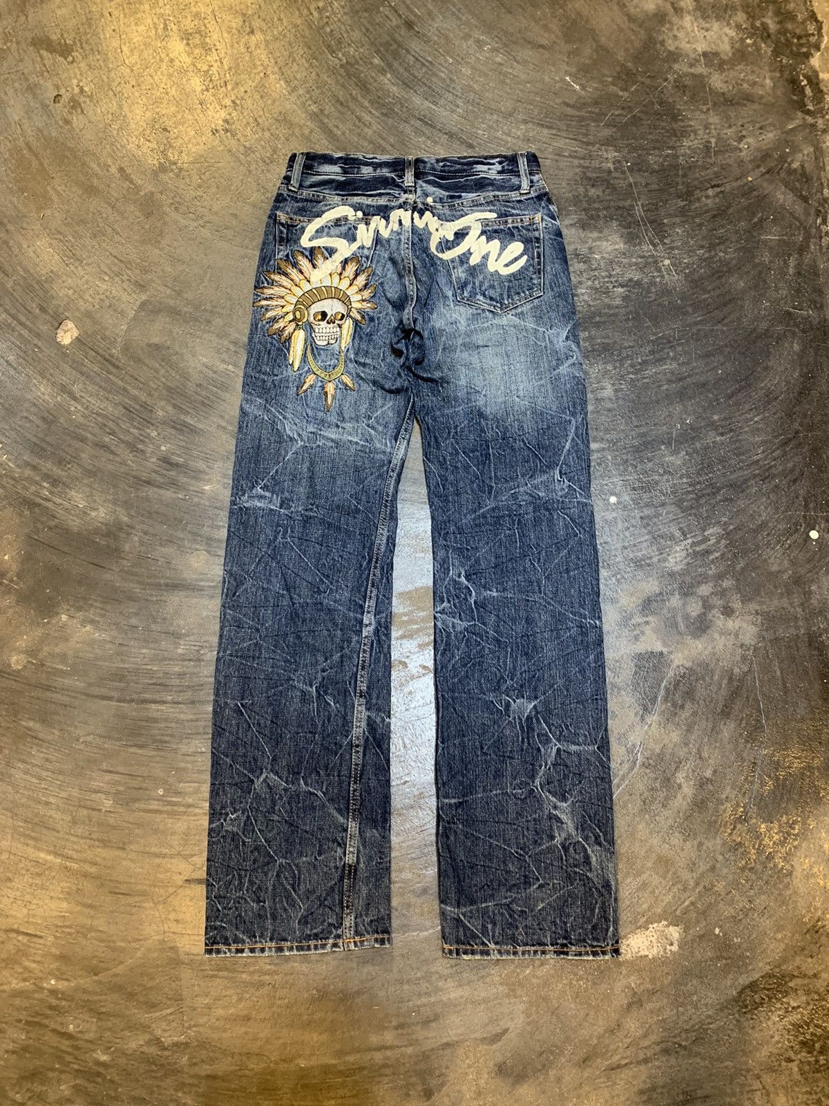 Japanese Brand 🤝🏻accept offer🤝🏻 Limited Embroidery Logo Design Sirmione Denim Size US 29 - 3 Thumbnail