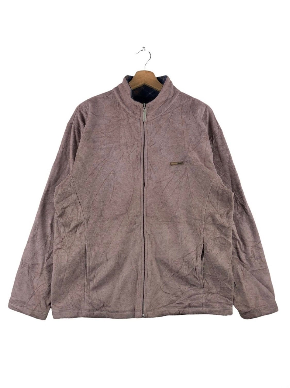 image of Vintage Zippo Fleece Jacket in Brown, Men's (Size Large)