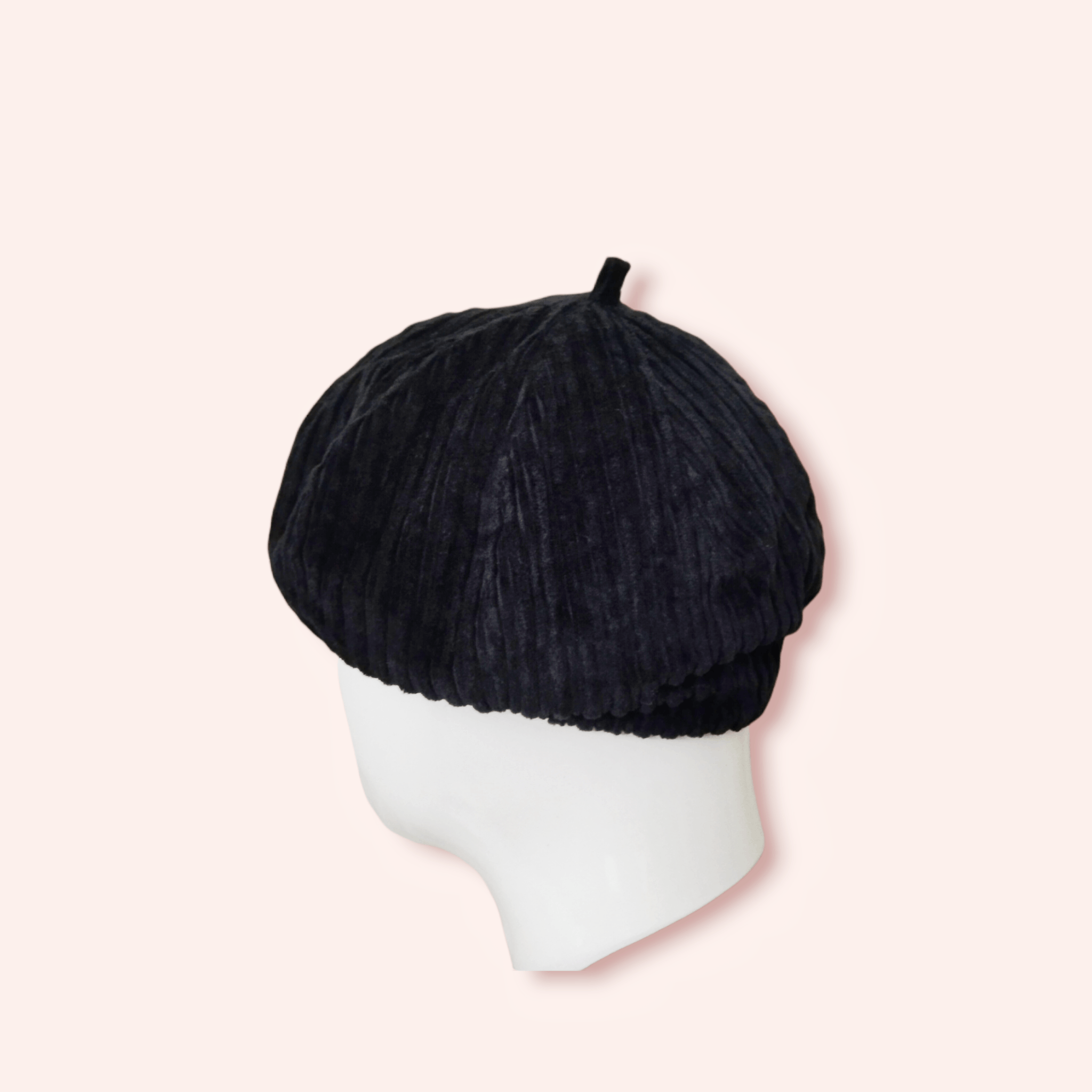image of Corduroi Club x Individual Designer Vintage Japan Corduroy Beret in Black, Men's