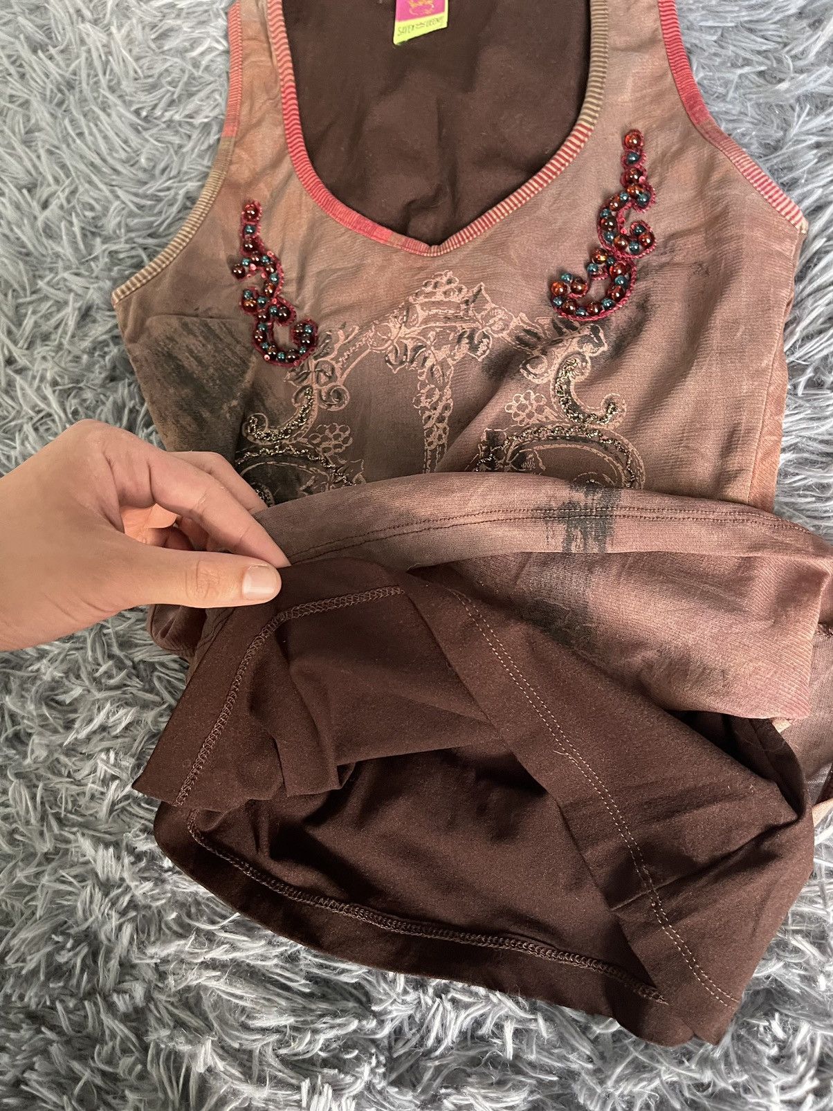 Vintage Save the Queen mesh Y2K vintage avant garde tank top Size L / US 10 / IT 46 - 8 Thumbnail