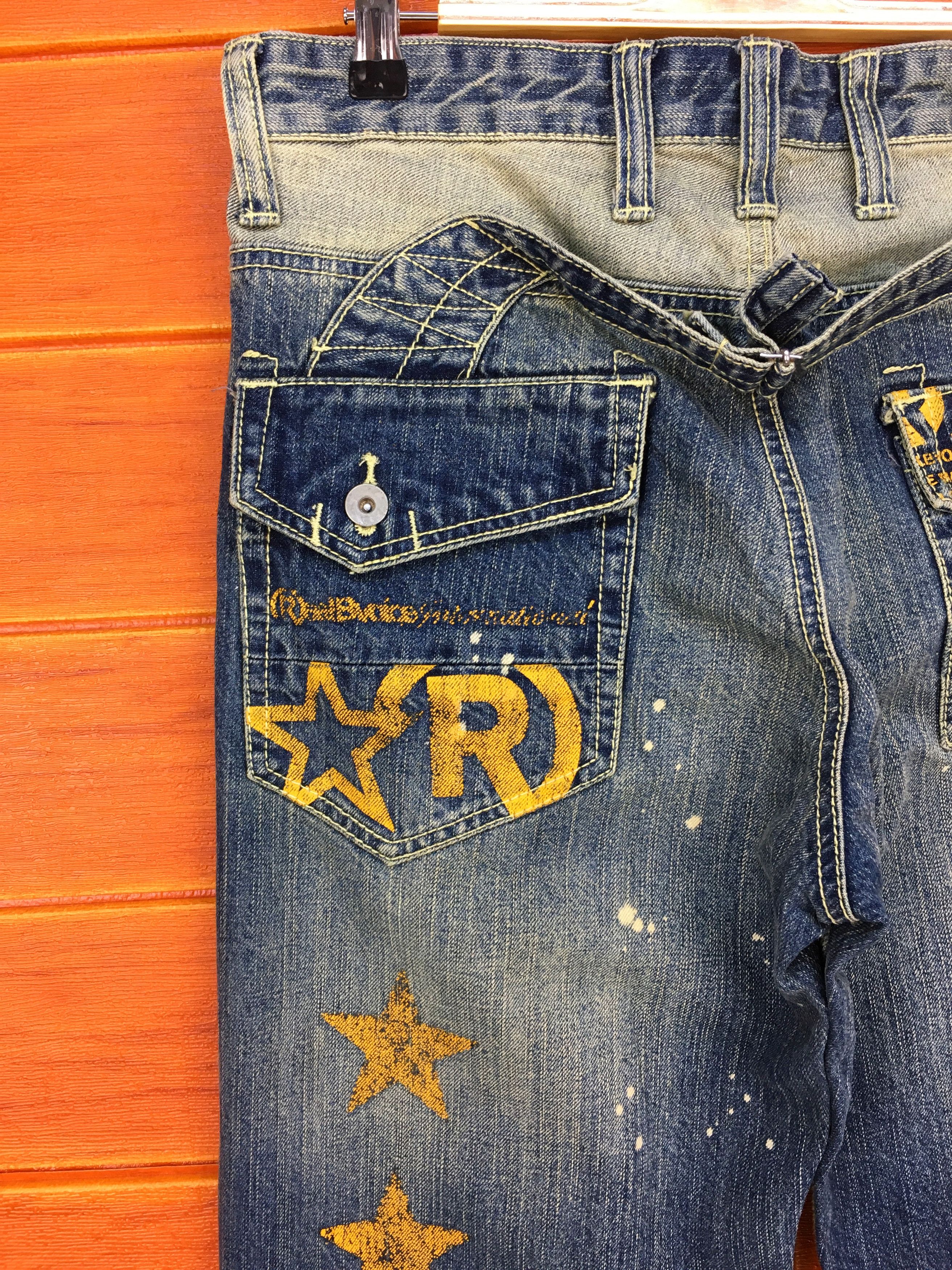 Japanese Brand REALBVOICE Paint Buckle Back Denim Jeans Size US 31 - 3 Thumbnail