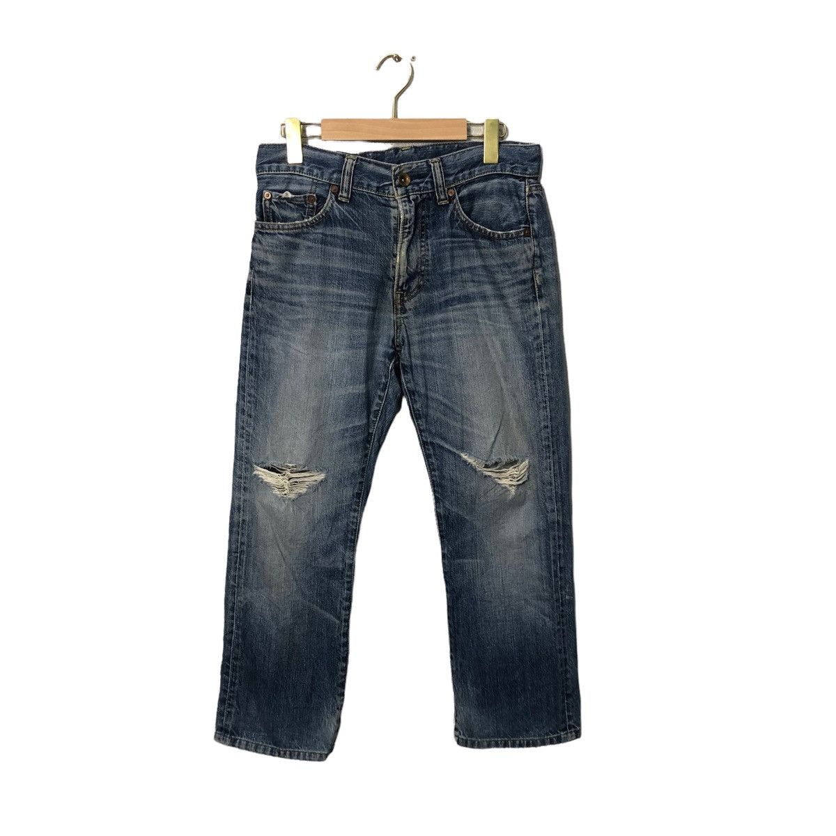 Japanese Brand Vintage Uniqlo Jeans Distressed Denim Pants W31 Size US 31 - 1 Thumbnail