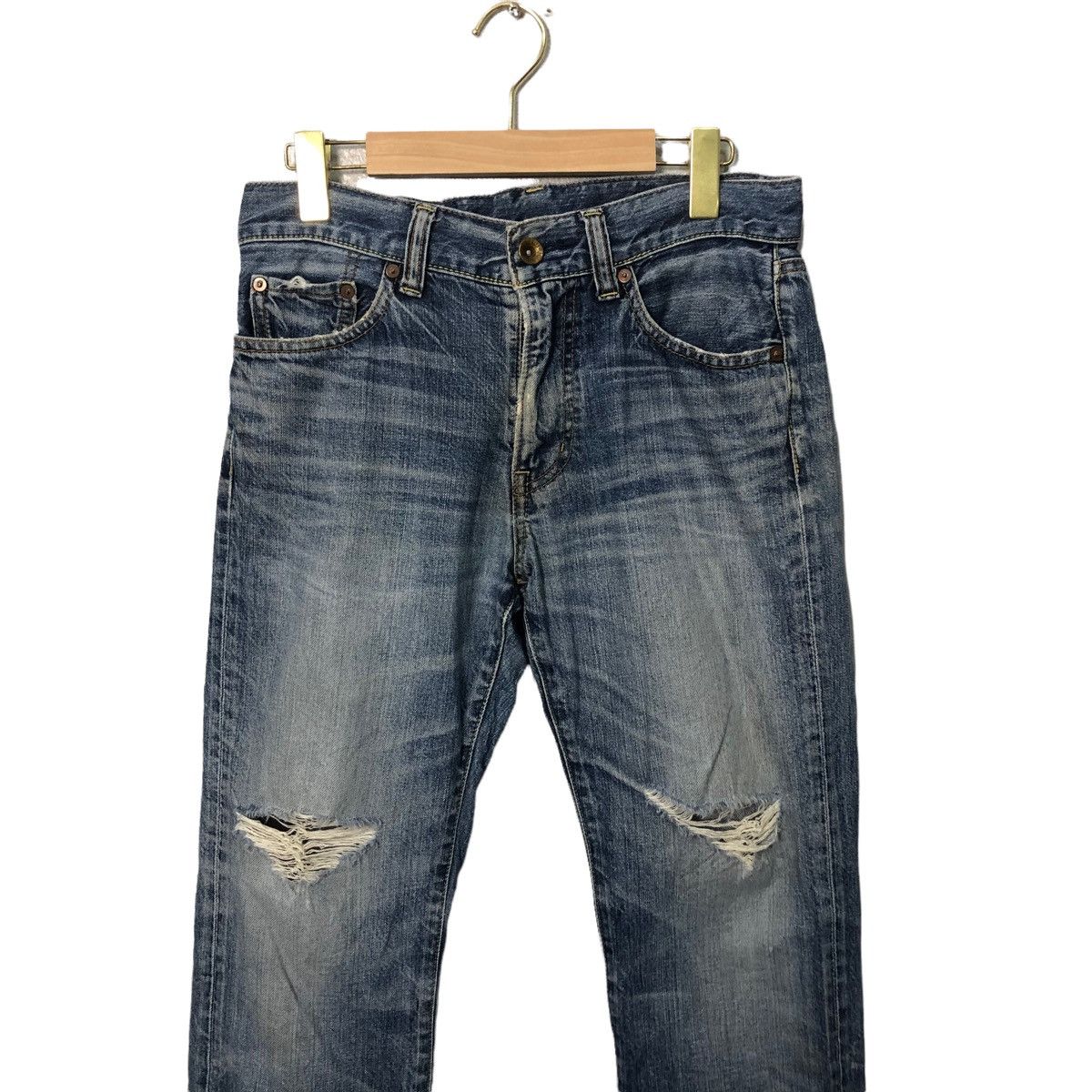 Japanese Brand Vintage Uniqlo Jeans Distressed Denim Pants W31 Size US 31 - 2 Thumbnail