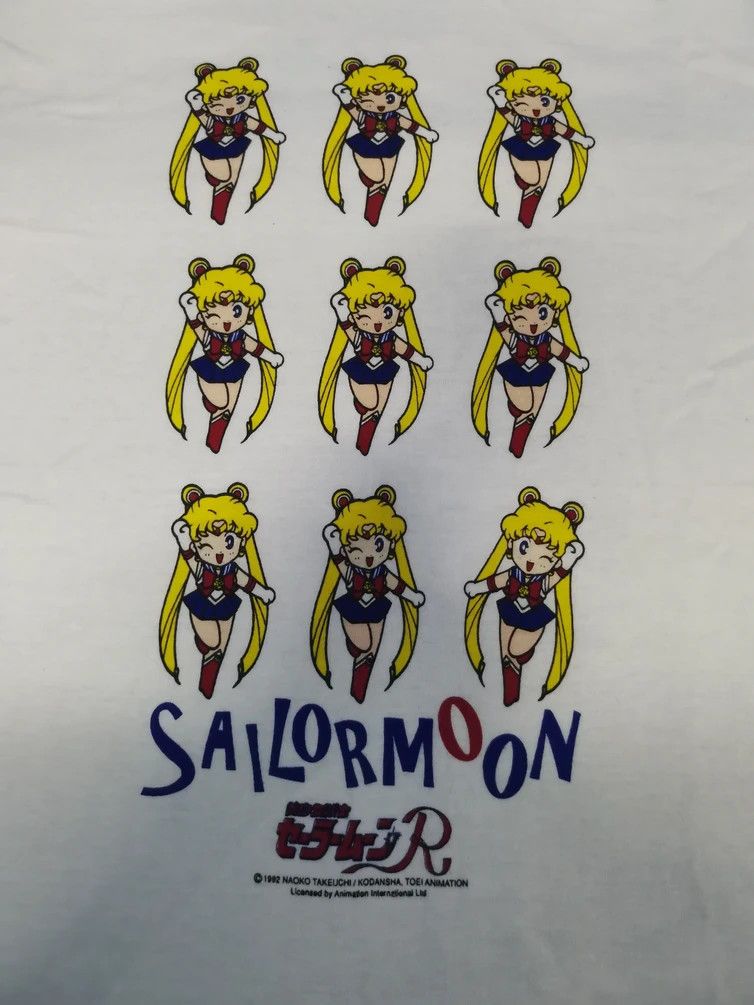 Anime Vintage Sailor Moon 1992 Japan Anime Tee Akira Evangelion Size US M / EU 48-50 / 2 - 2 Thumbnail